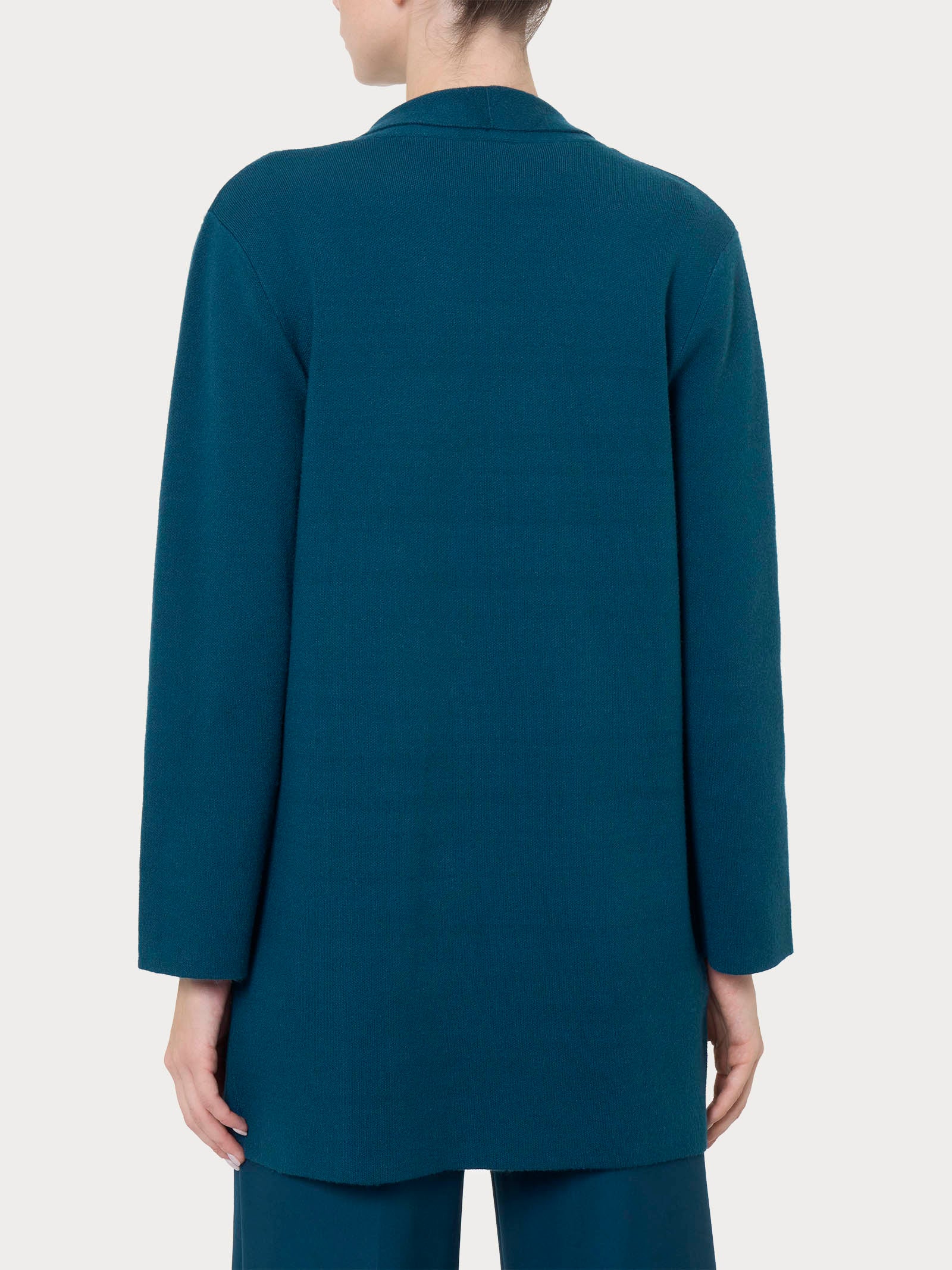 Ragno Super Soft Cardigan Lungo Aperto Blu con Tasche