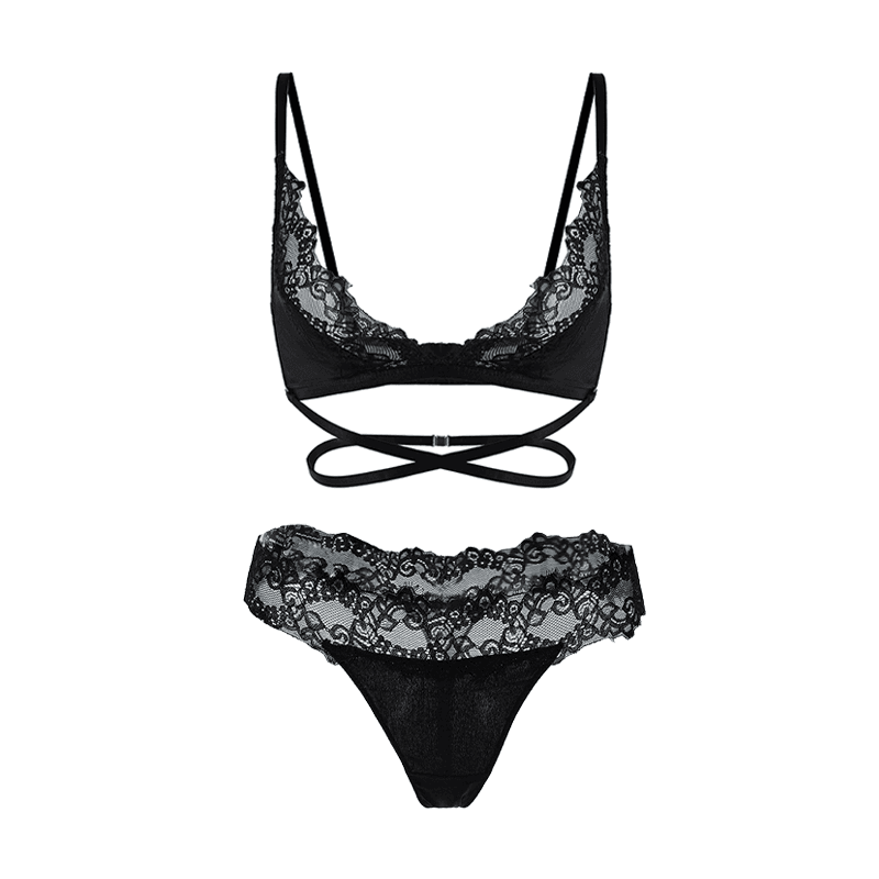 Maria Grazia Severi set lingerie pizzo seta nero