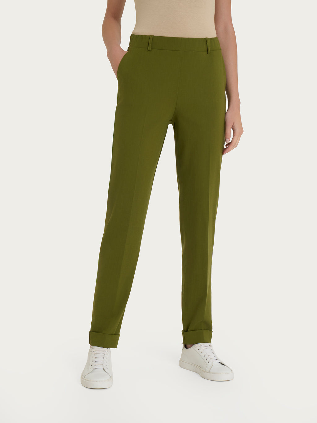 Ragno Super Natural pantaloni chino slim donna Sphagnum tencel