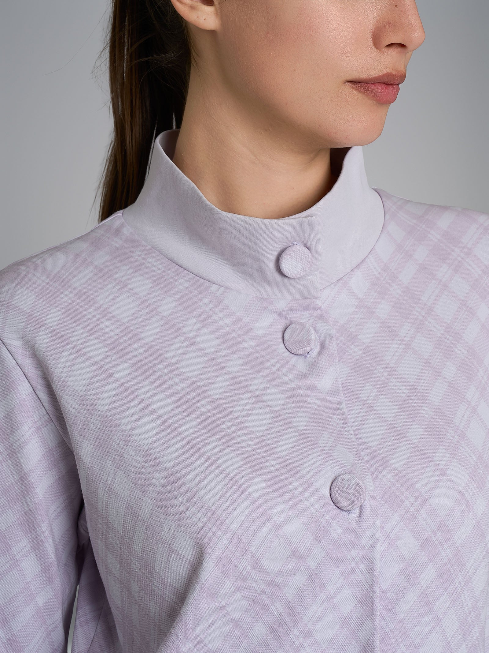 Ragno Vestaglia Tartan Lavender Blue in Cotone Interlock