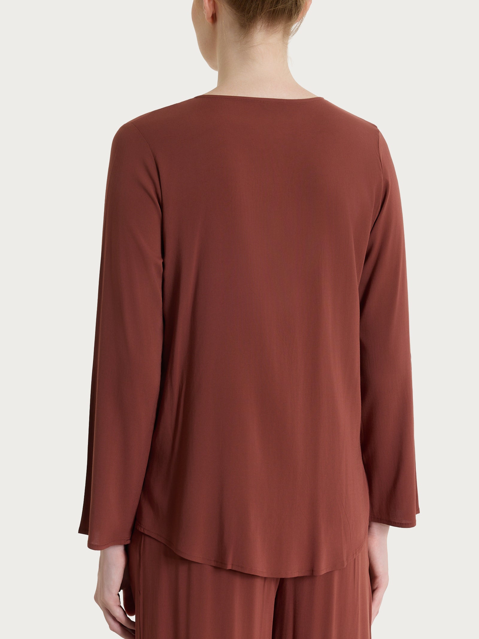 Ragno Viscosa Summer camicia mahogany voile stretch