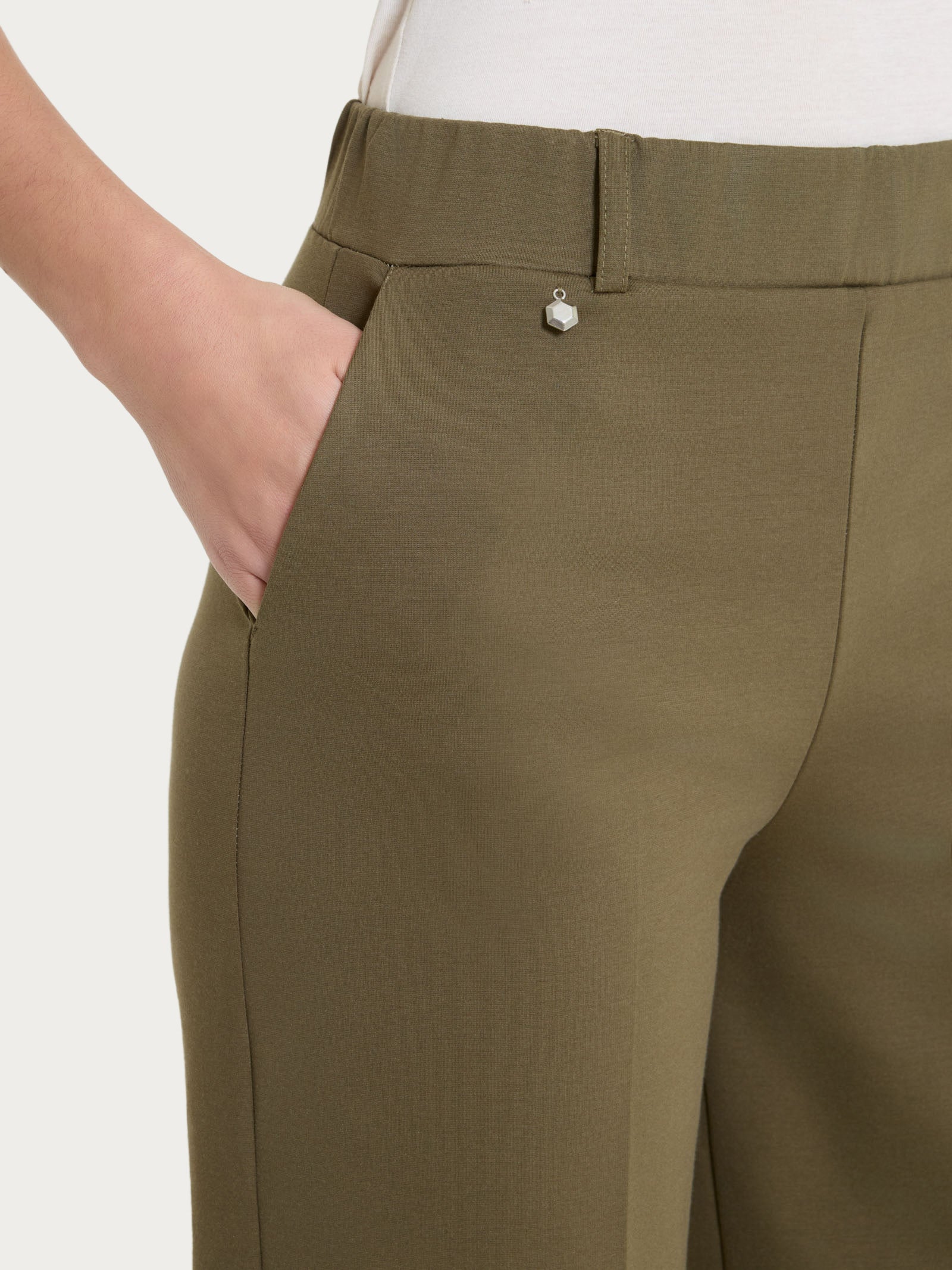 Ragno Compact Light Pantalone Ampio Tasche Dark Olive gamba larga