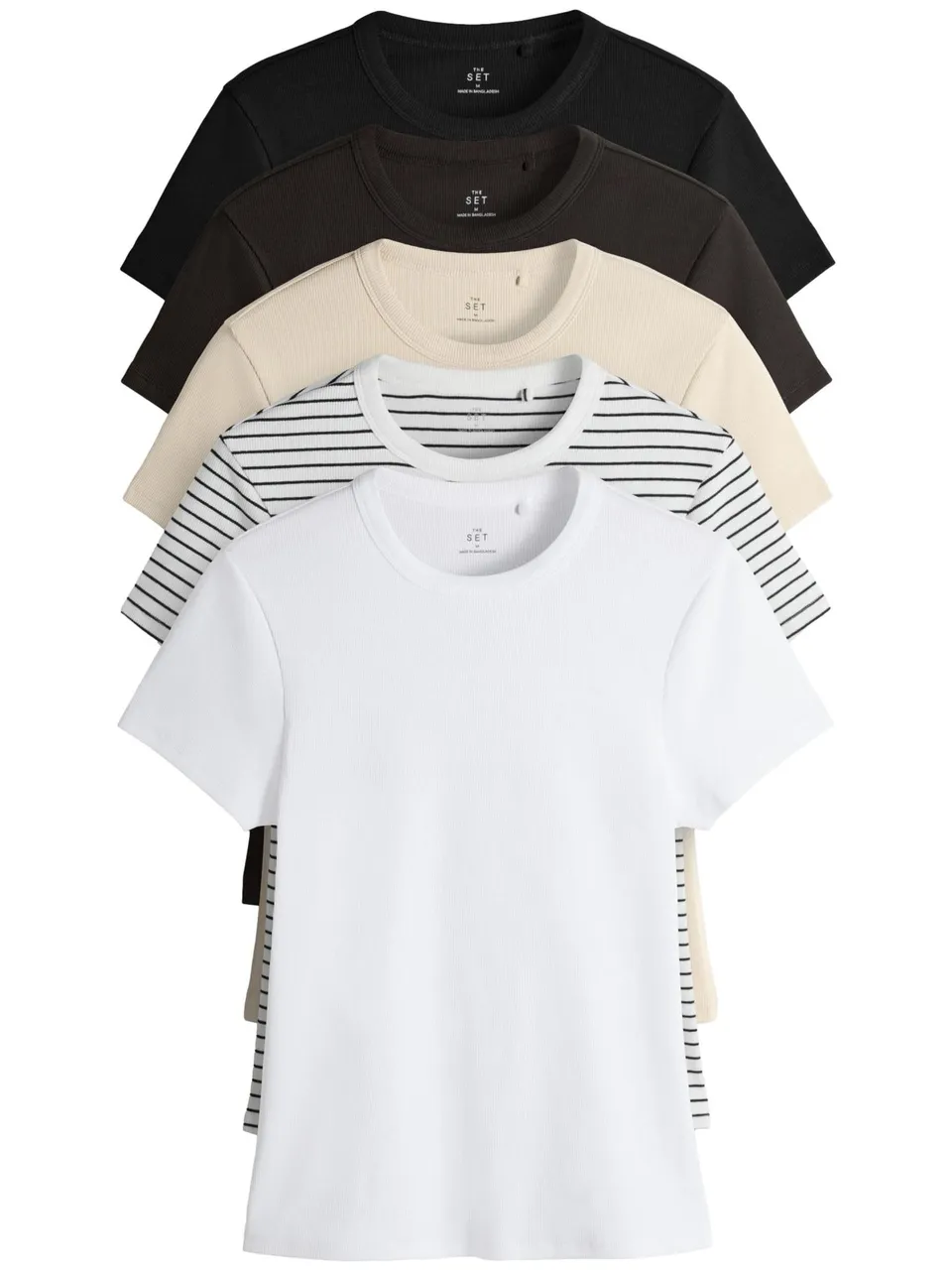 Next The Set magliette donna coste manica corta 5 pezzi