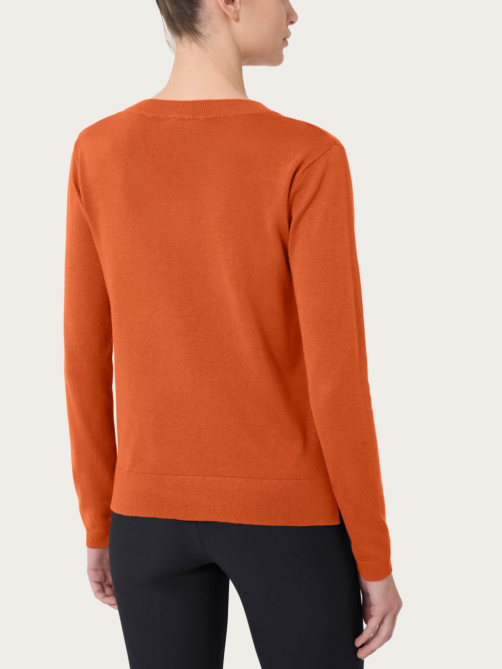Ragno Four Seasons Scollo a V maglia rust manica lunga