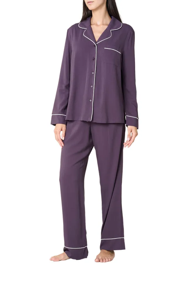 Goldenpoint Pigiama Lungo Satin Abbottonato Maniche Lunghe