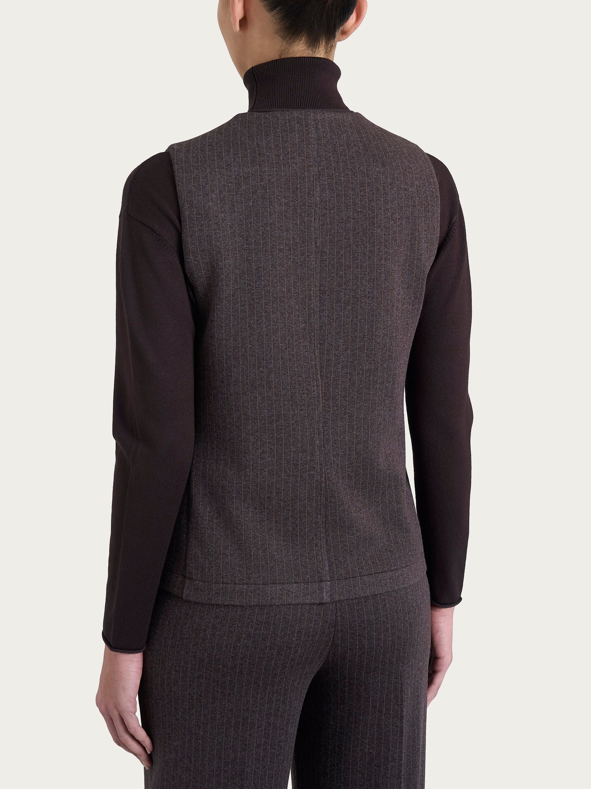 Ragno Eco Jacquard gilet gessato Fant. Chocolate viscosa