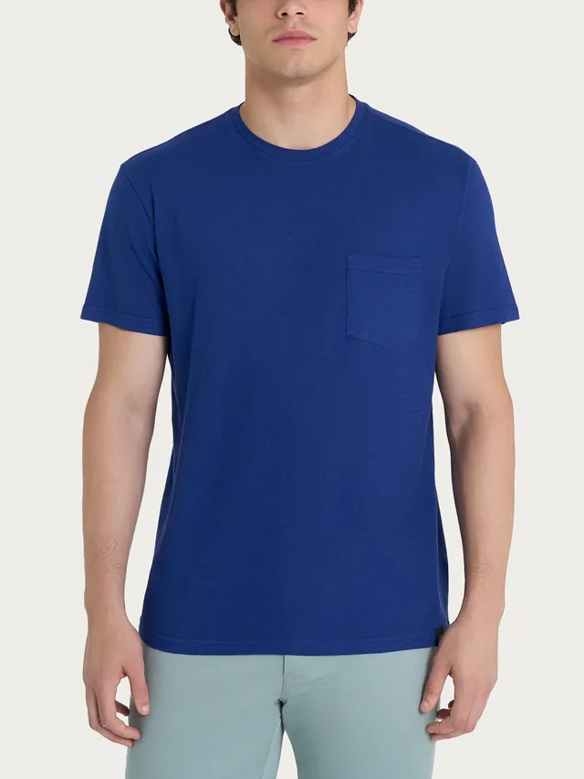Ragno SL t-shirt girocollo con taschino Blueberry cotone