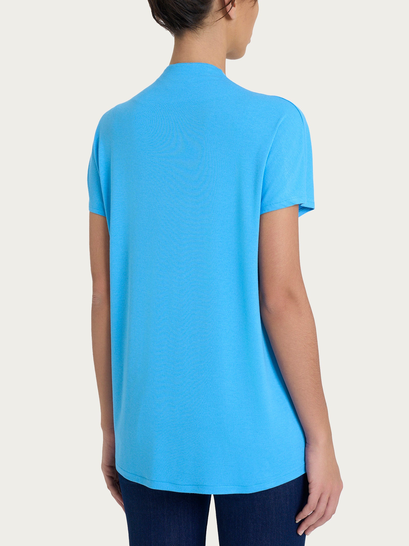 Ragno Maglietta Piega Frontale Jersey Viscosa Azure Blue