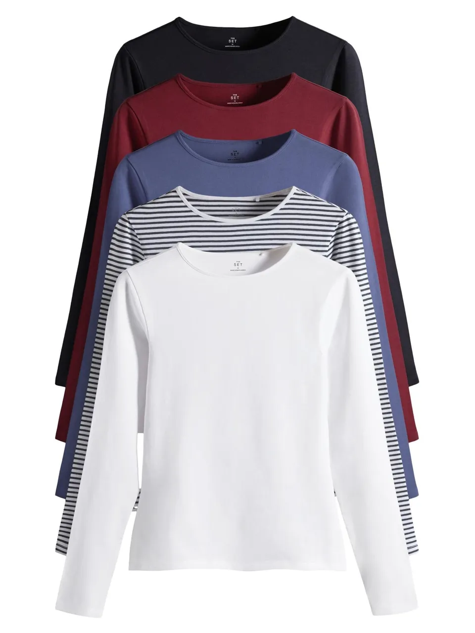 Geo Next THE SET Maglietta Girocollo Aderente 5 Pezzi Manica Lunga