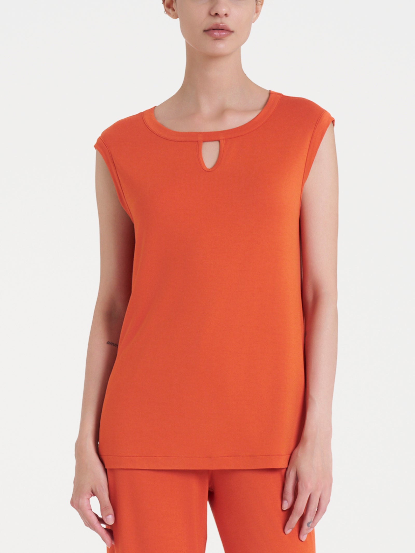 Ragno Viscosa Summer Top Scollo Goccia Spice Route fresco