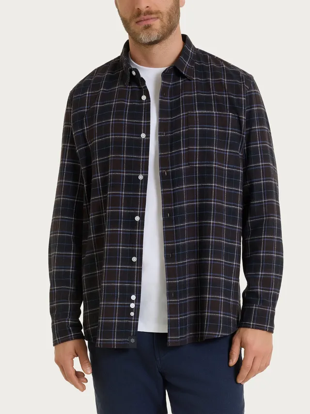Ragno Cotton Flannel camicia tartan chocolate flanella