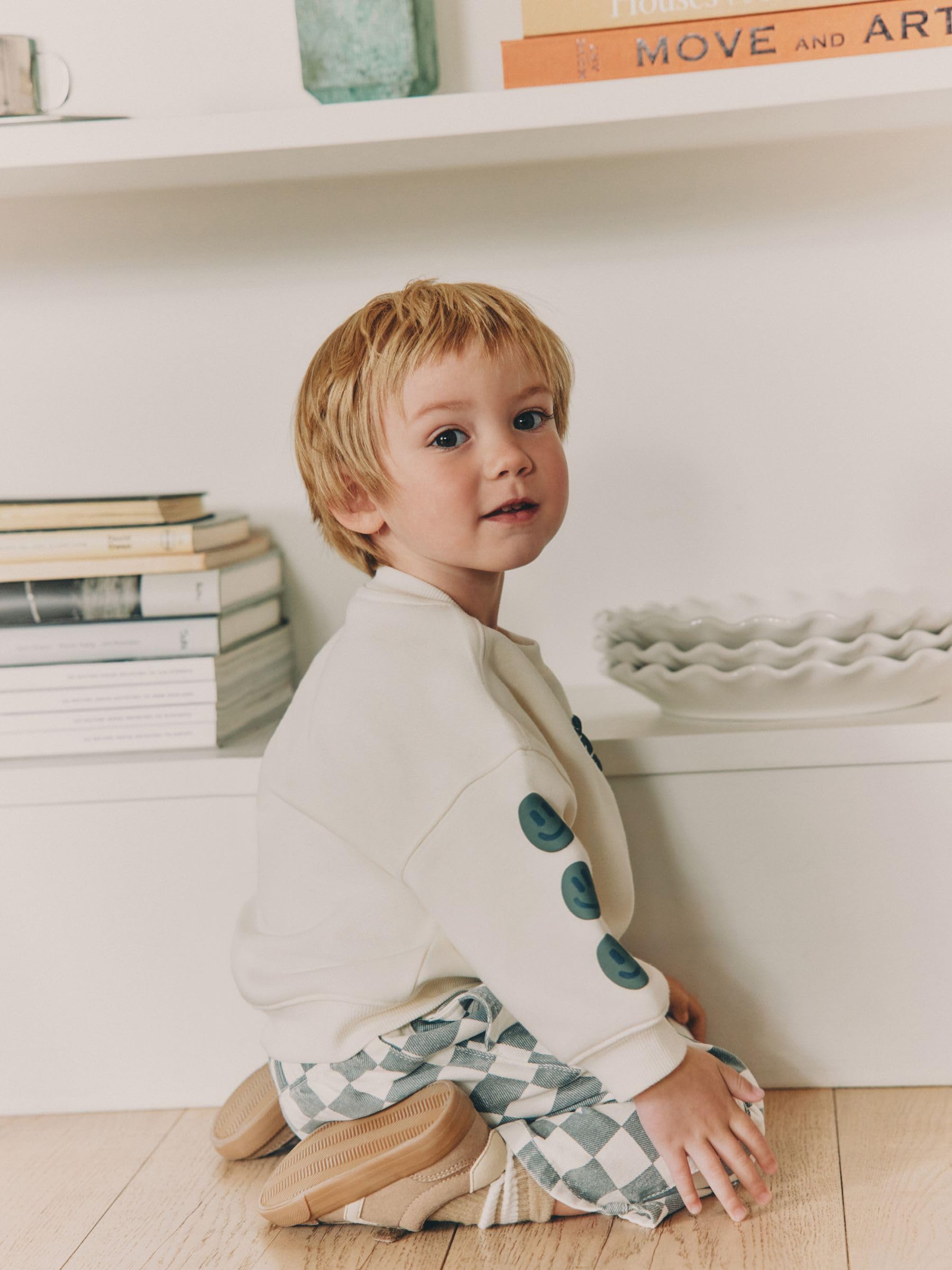 Next completo bimbo maglia e pantaloni bianco verde