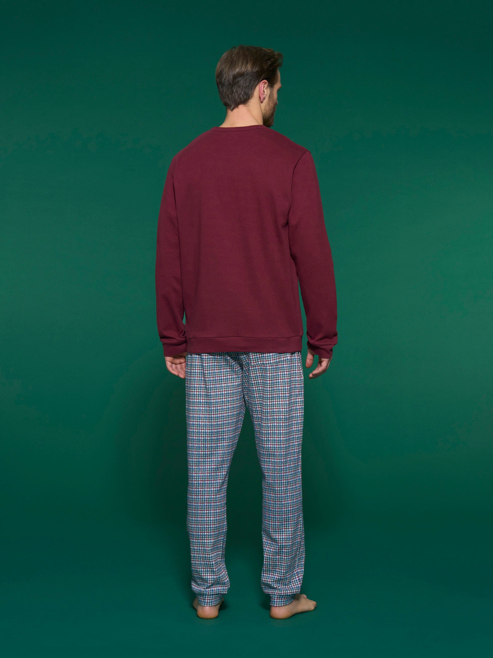 Ragno Pigiama Lungo Serafino Uomo Zinfandel Caldo Cotone