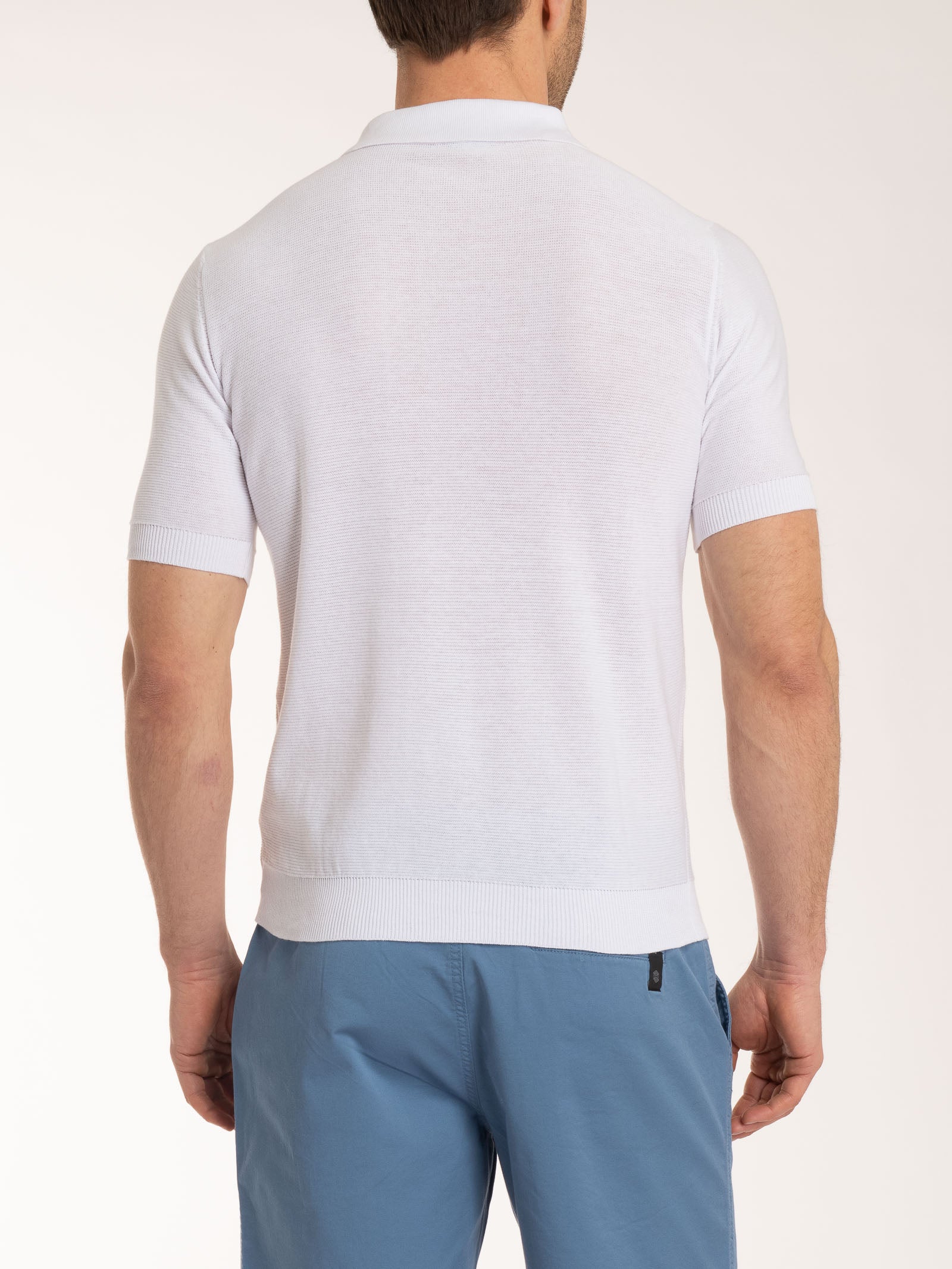 Ragno Puro Cotone Polo punto links uomo Bianco manica corta