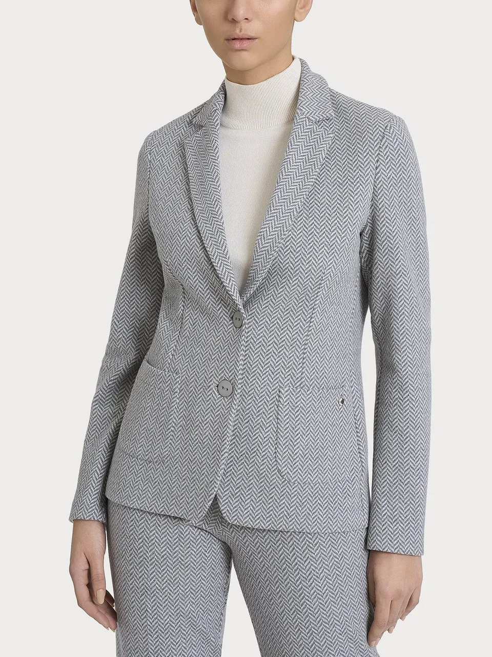 Ragno Compact Blazer 2 Bottoni Grigio Jacquard