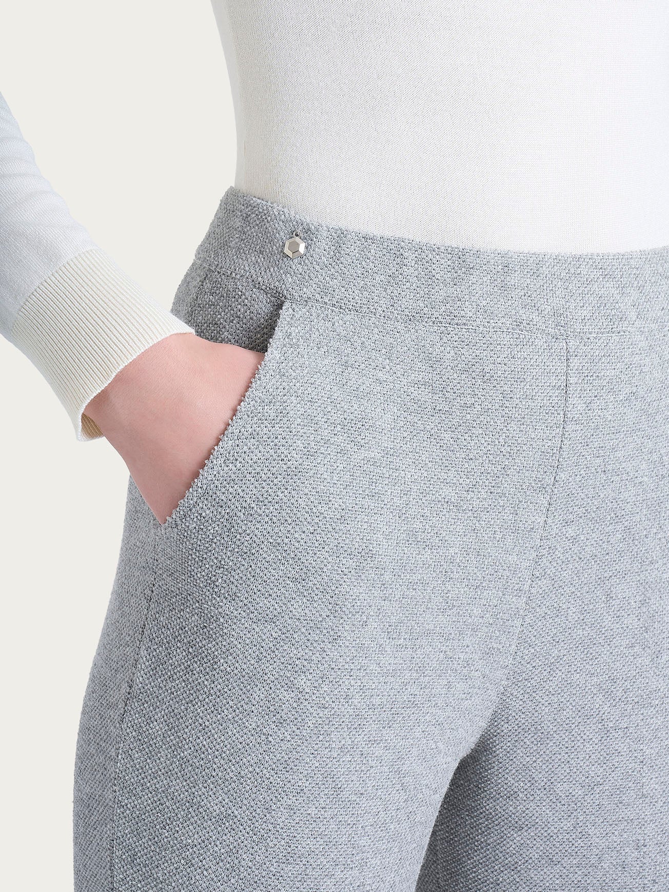 Ragno Comfort pantalone chino slim Grigio Melange felpato