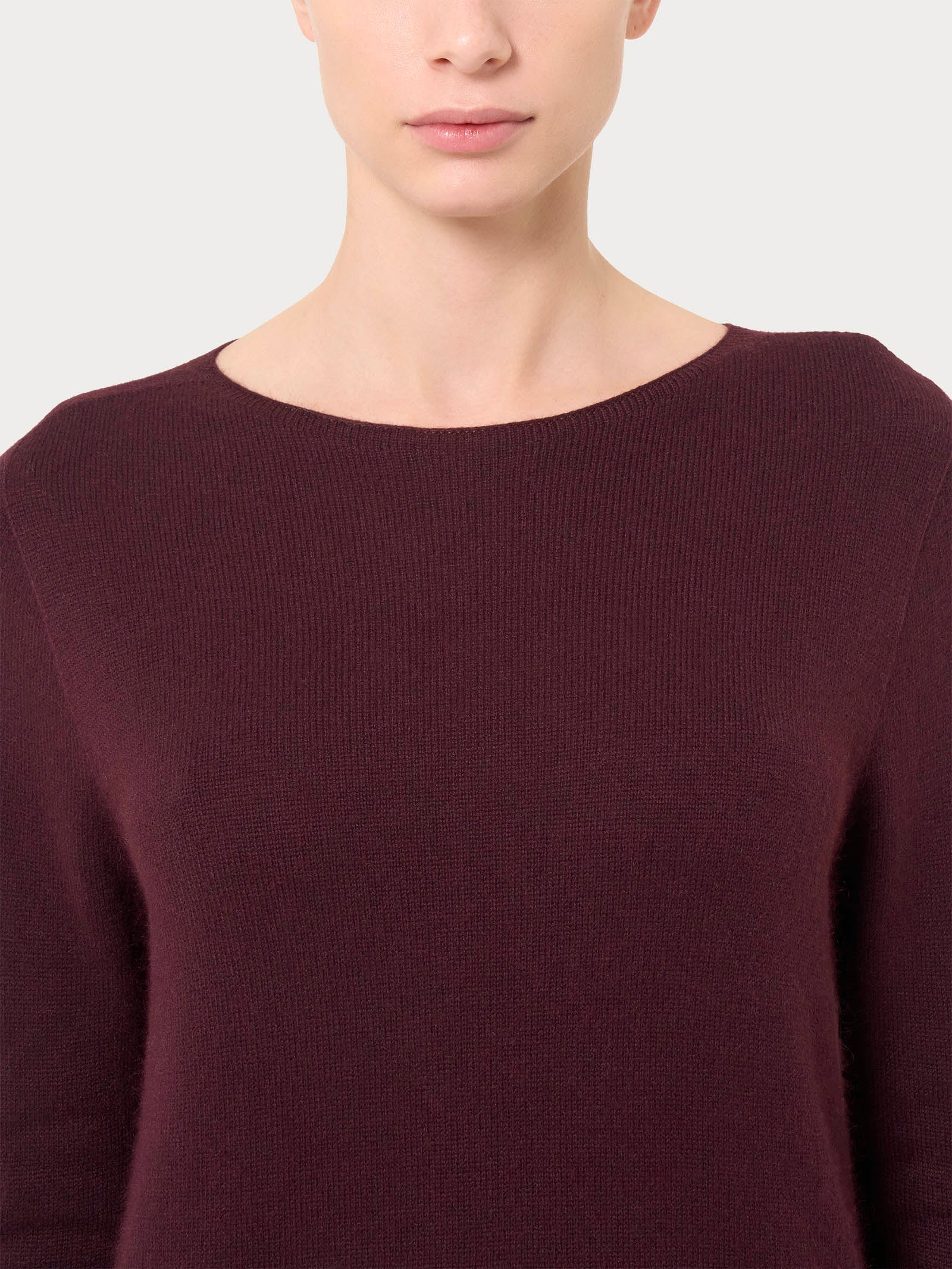 Ragno Merino Soft Maglia Girocollo con Frange Angora Viola