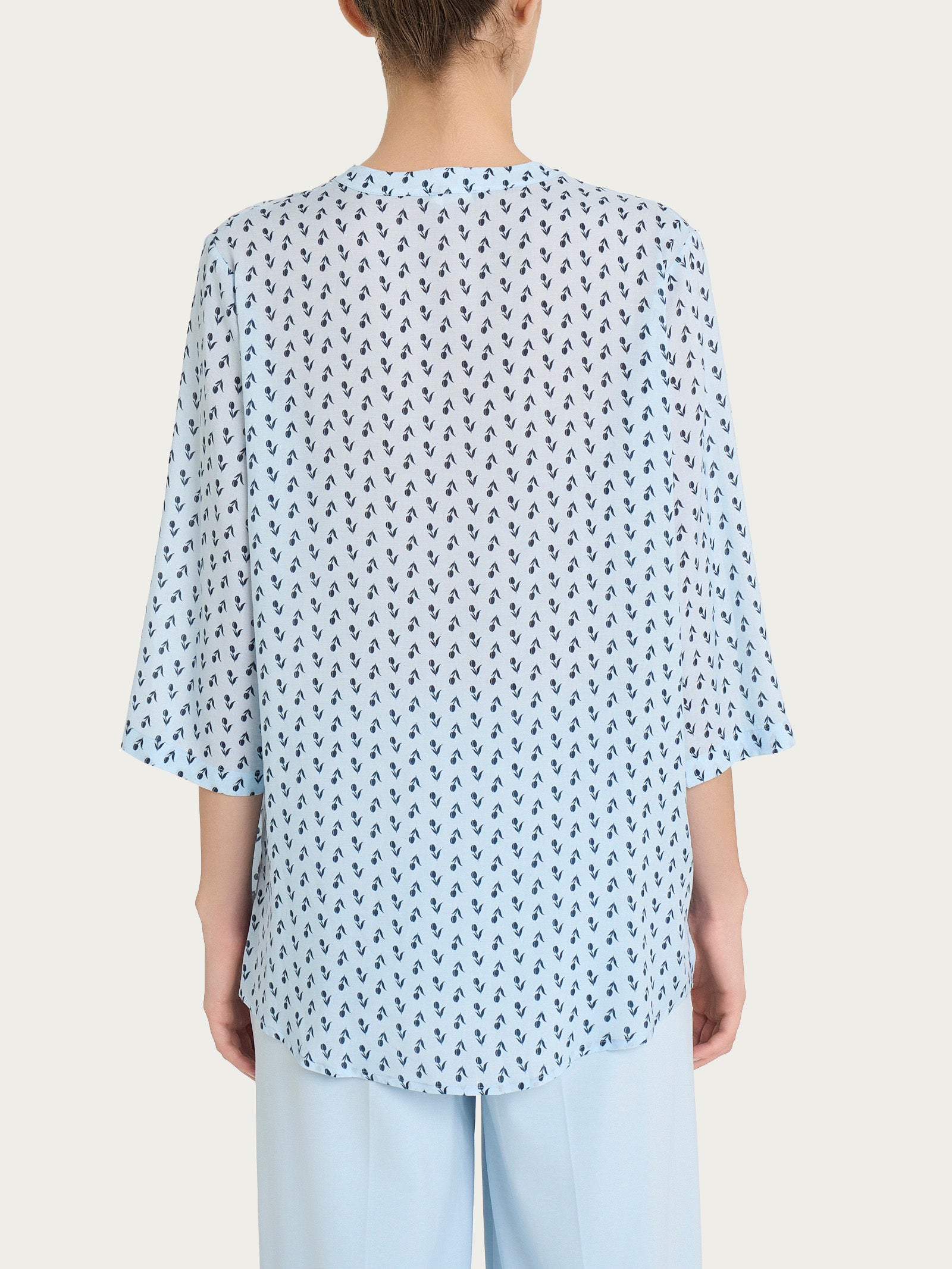 Ragno EcoSeta Blusa Scollo V Tulips Blusa Fant. Skyway