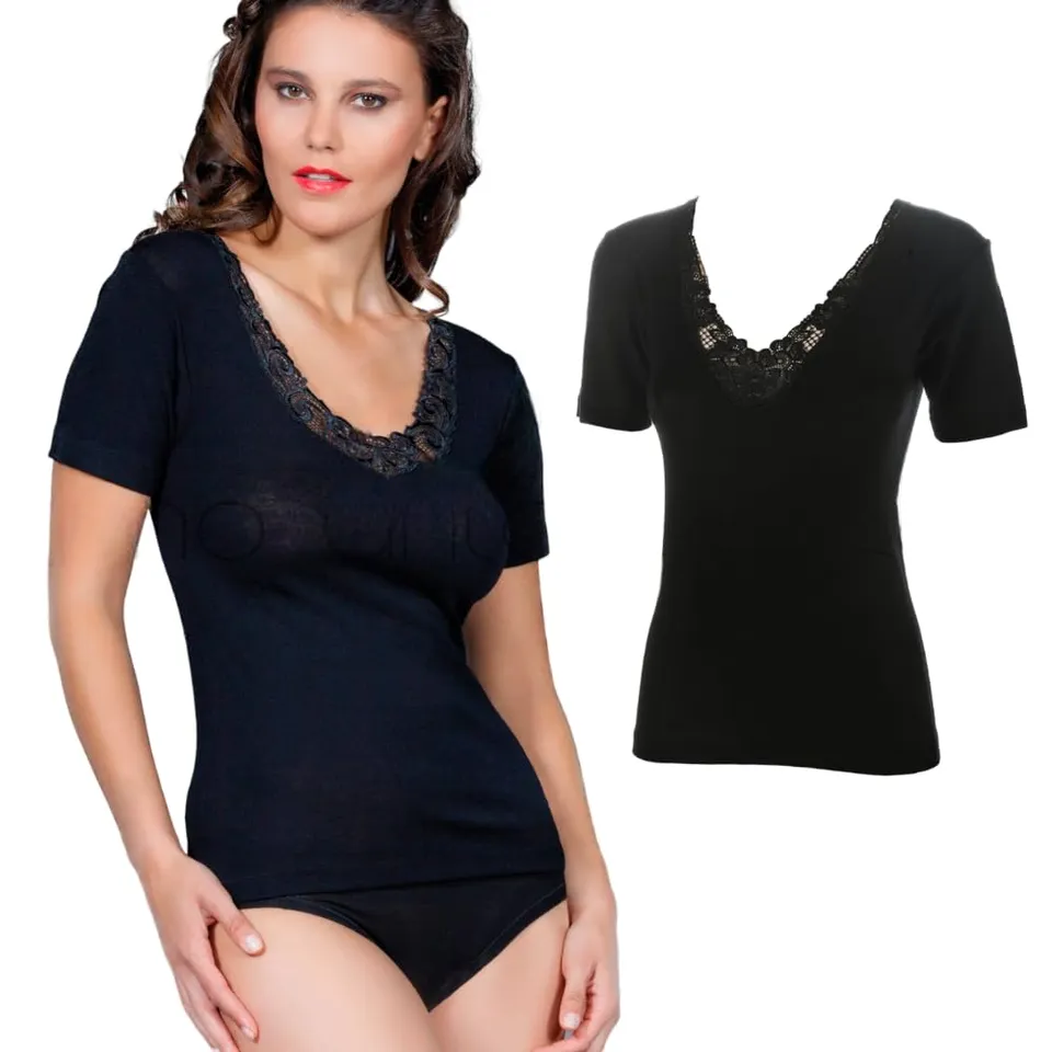 Lady C Egi maglia maniche corte nero L
