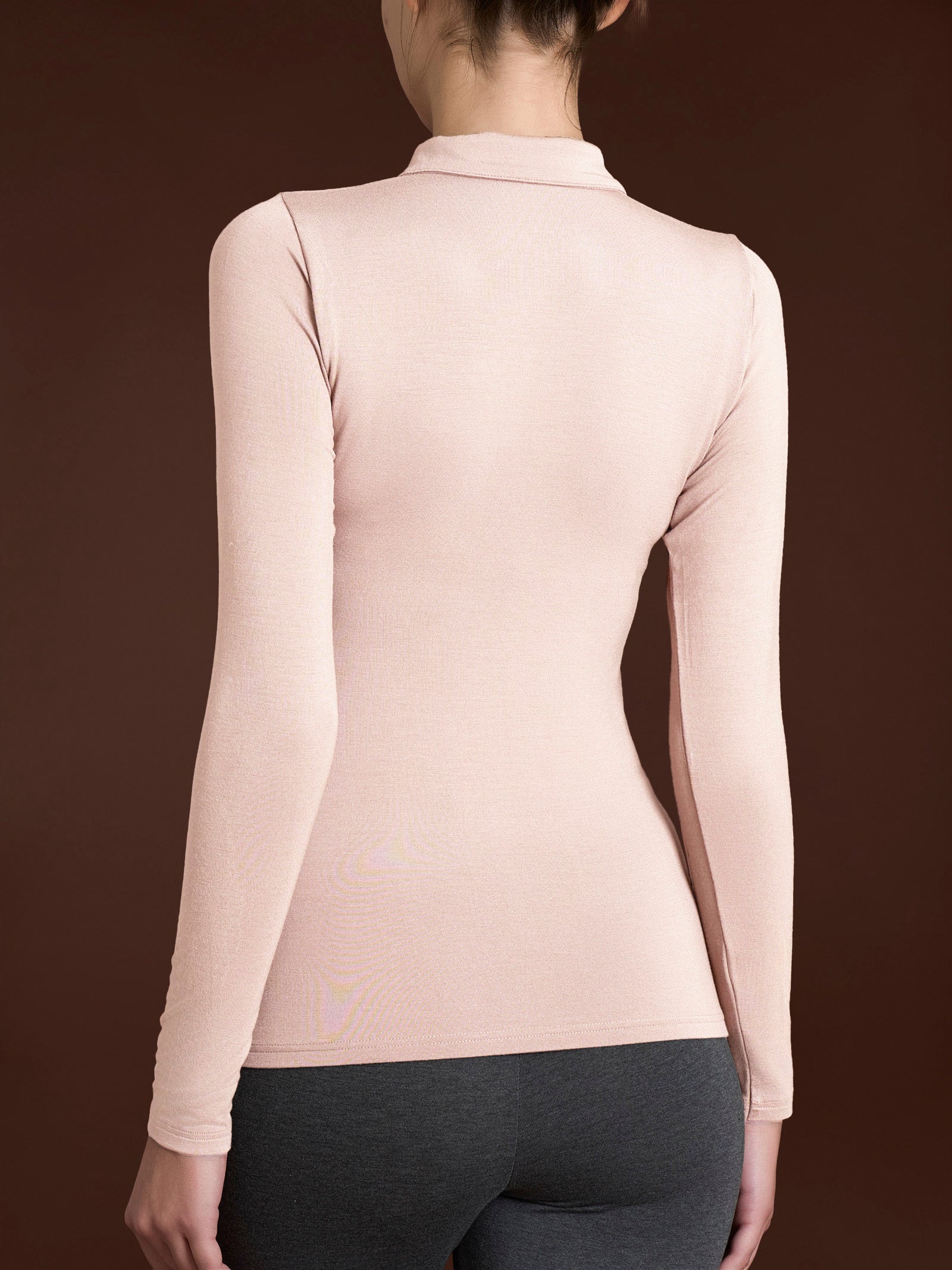 Ragno Eco Viscosa Polo Cameo Rose Manica Lunga Skinny