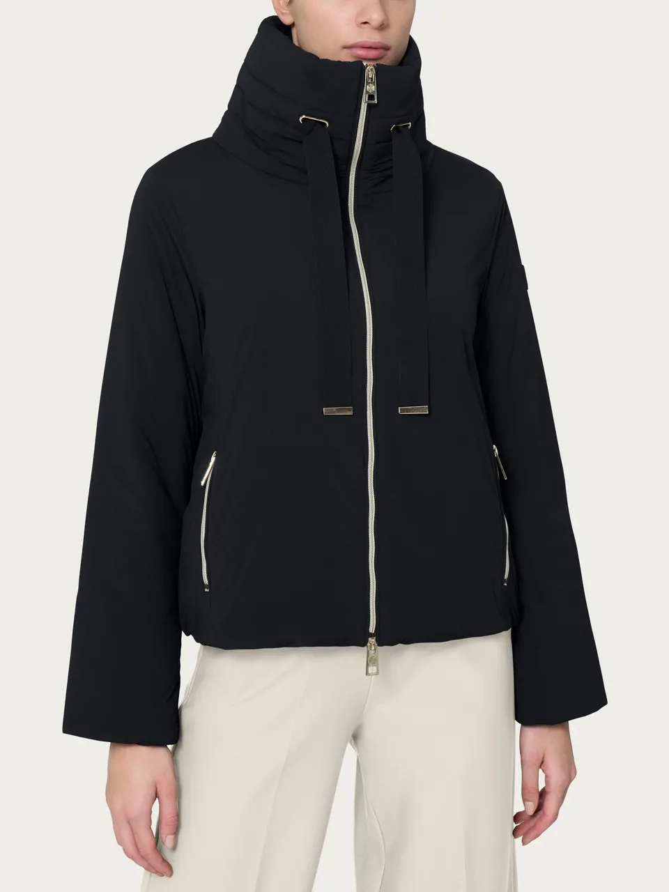Ragno Comfort 250 piumino collo alto nero imbottitura lana