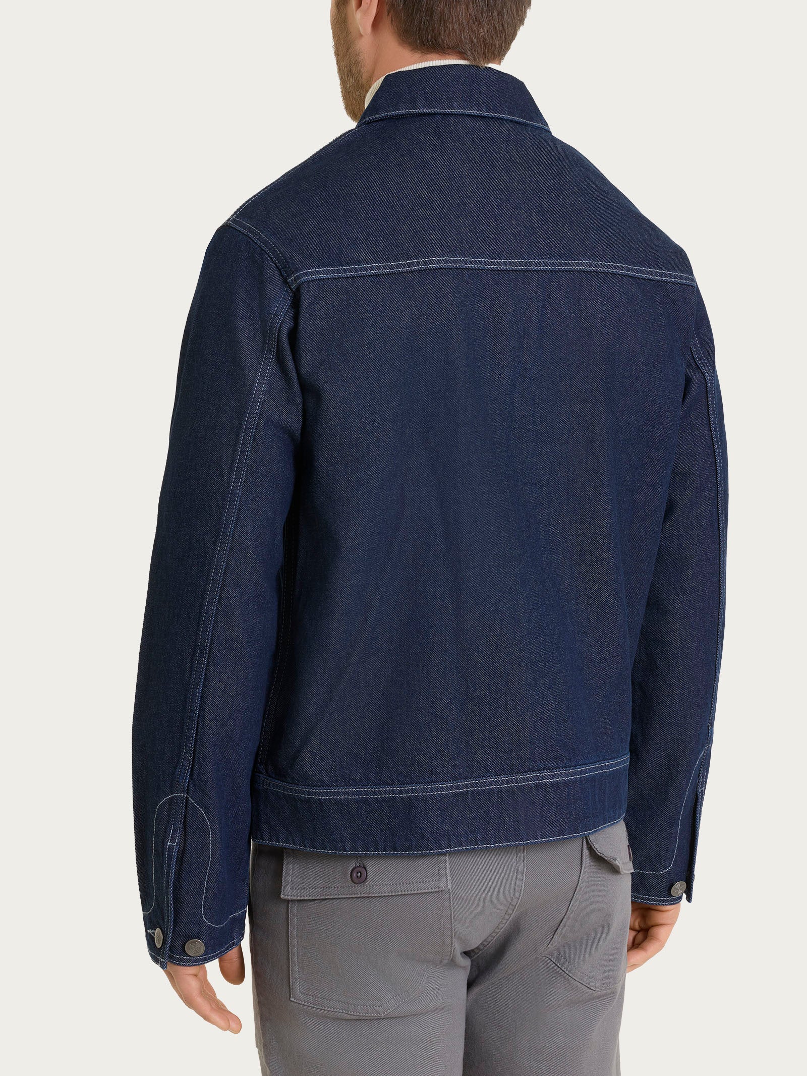 Ragno Super Denim giacca zip Dark Navy cotone