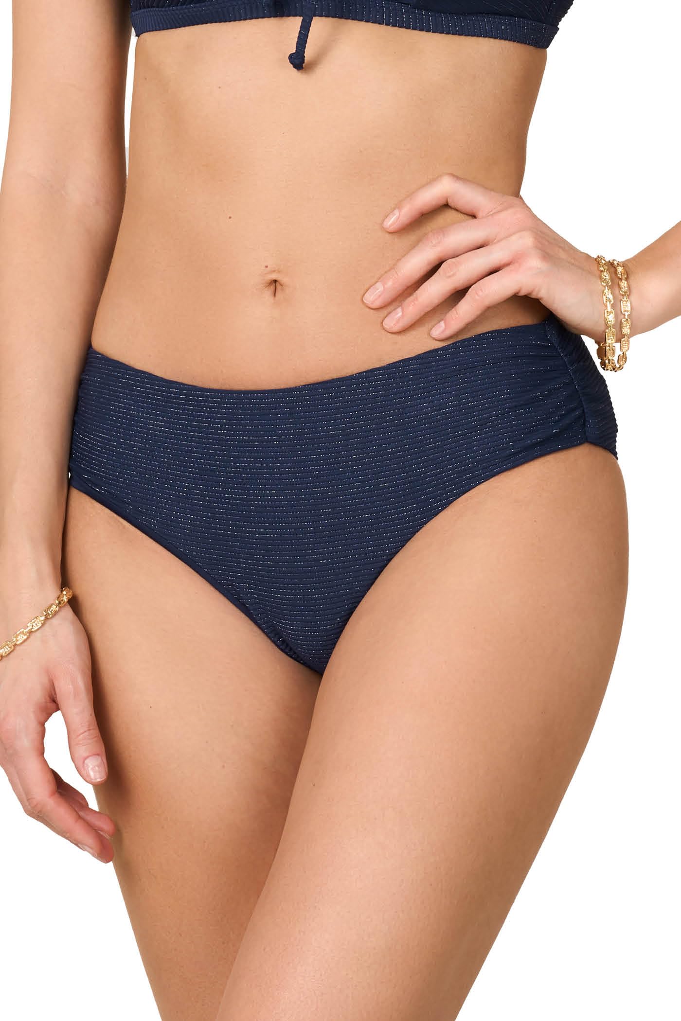Goldenpoint Costina Lamè slip bikini fianco alto lurex