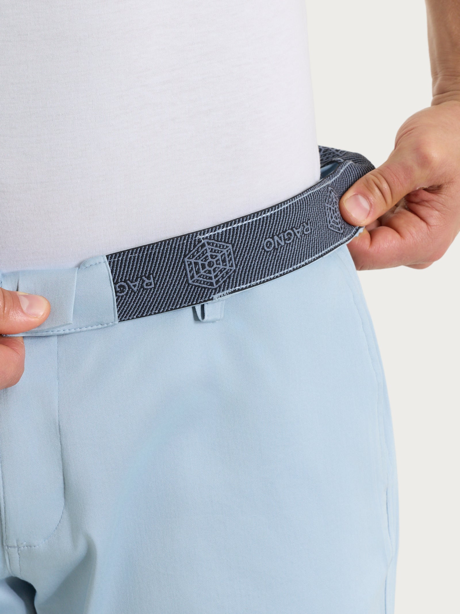 Ragno Satin Power Bermuda con tasche Dusty Blue cotone elasticizzato