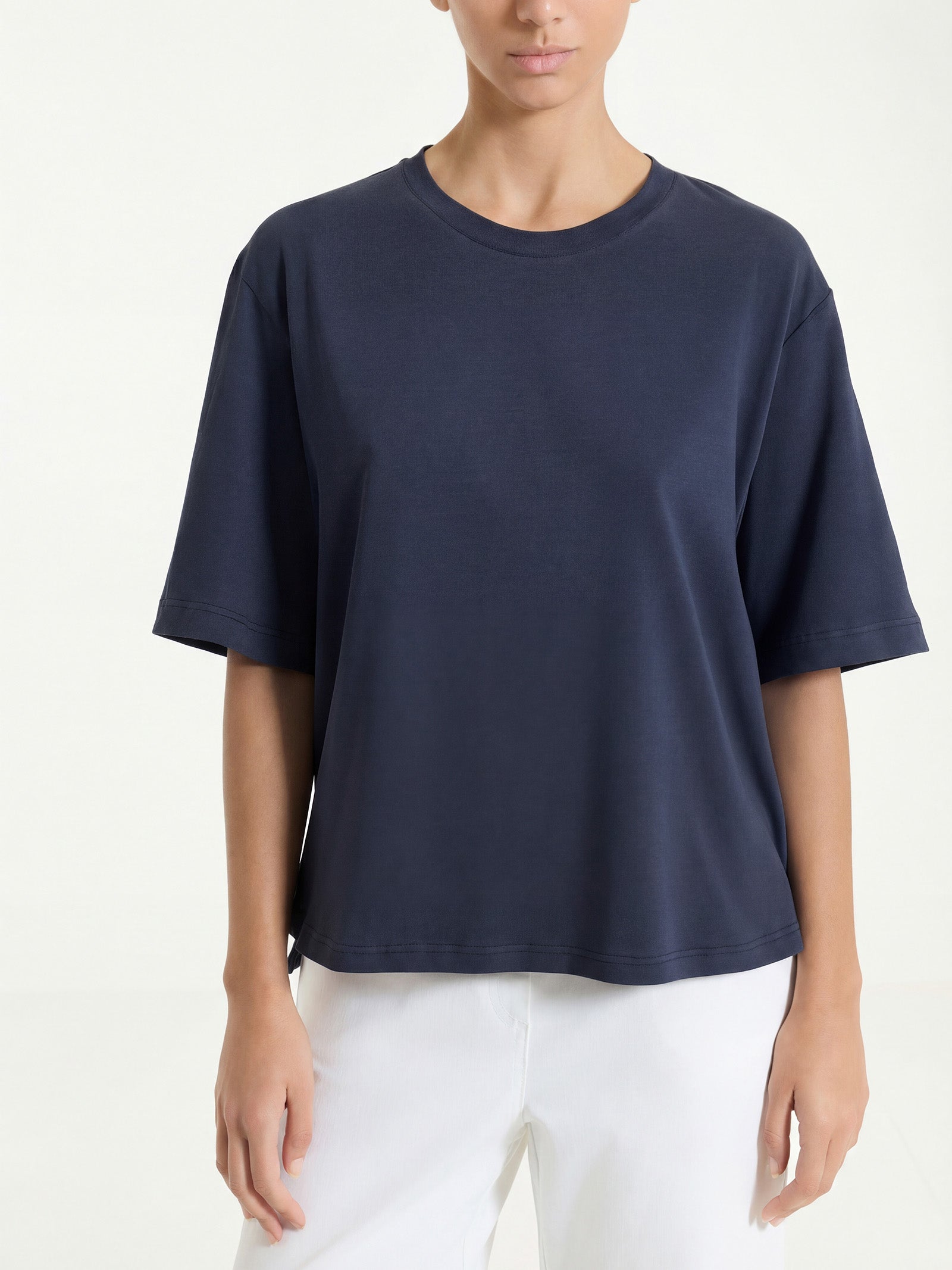 Ragno Ultralight maglietta donna bleu boxy cotone