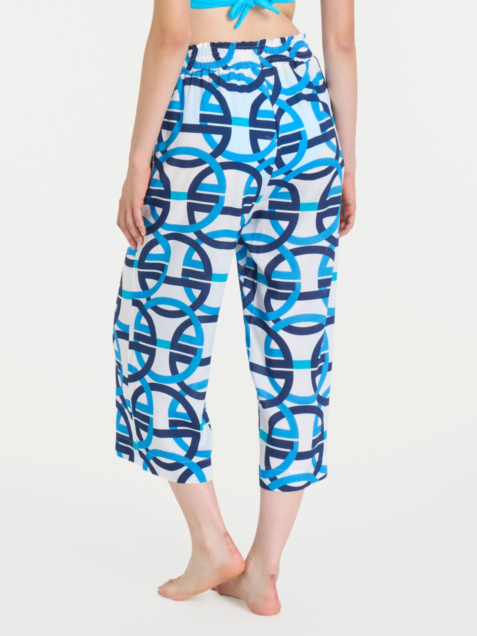 Ragno EcoSeta Pantalone Ampio Fantasia Bianco