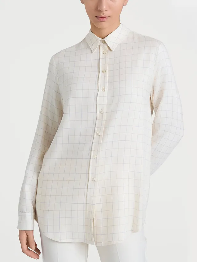 Ragno Camicia Check Avorio Donna Manica Lunga Winter Ecoseta