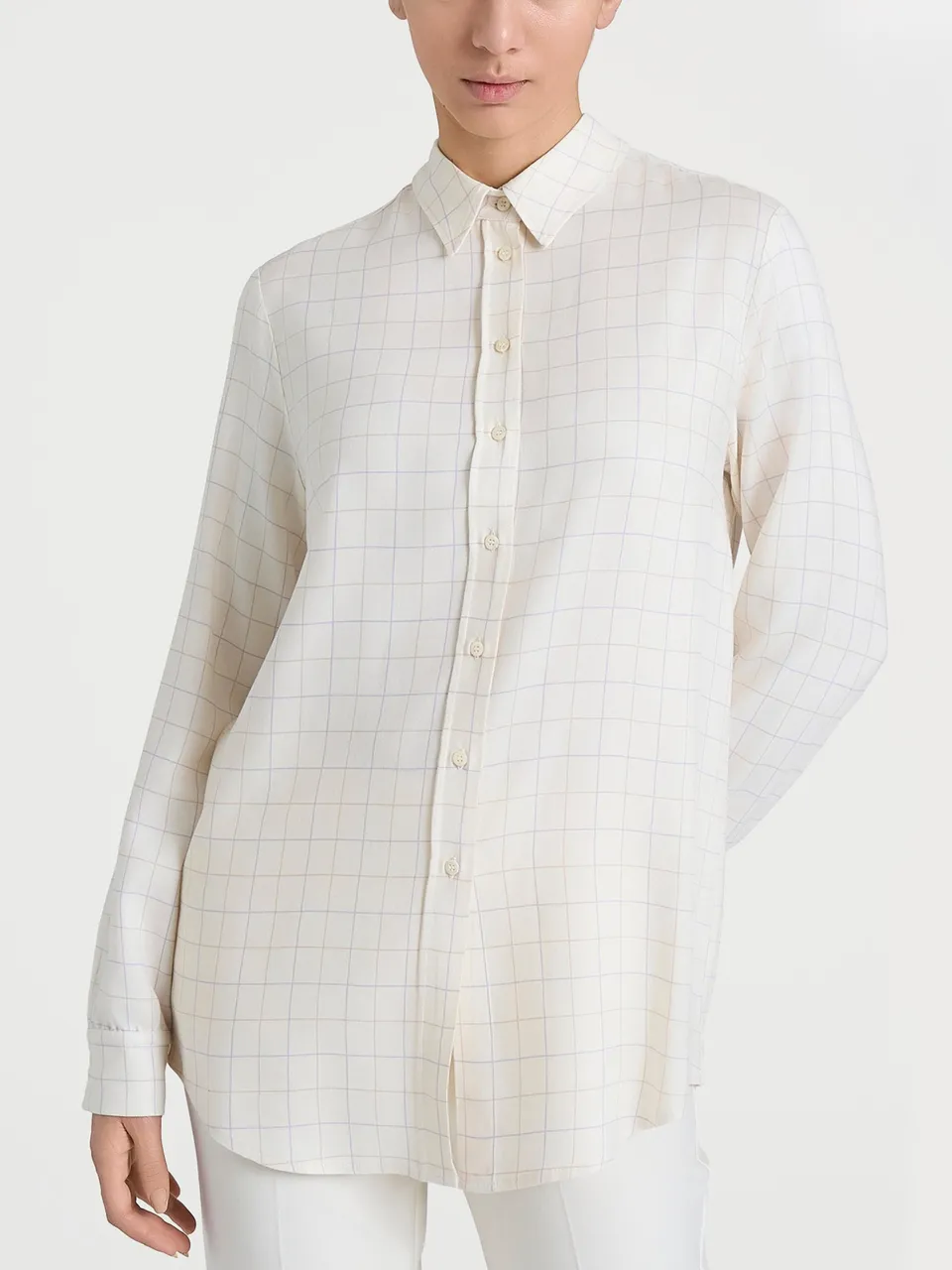 Ragno Camicia Check Avorio Donna Manica Lunga Winter Ecoseta