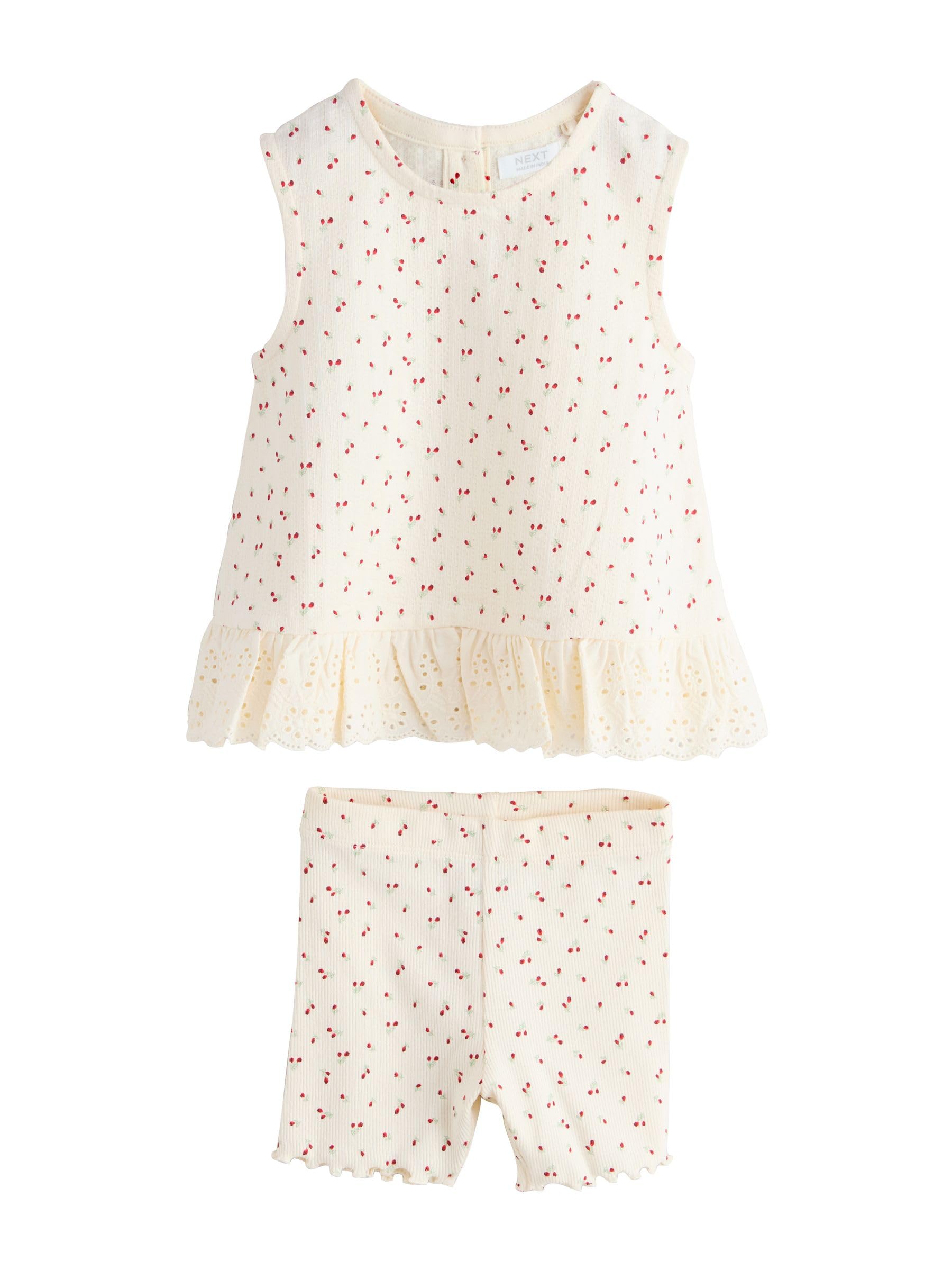 Next completo bambina 2 pezzi canotta red white