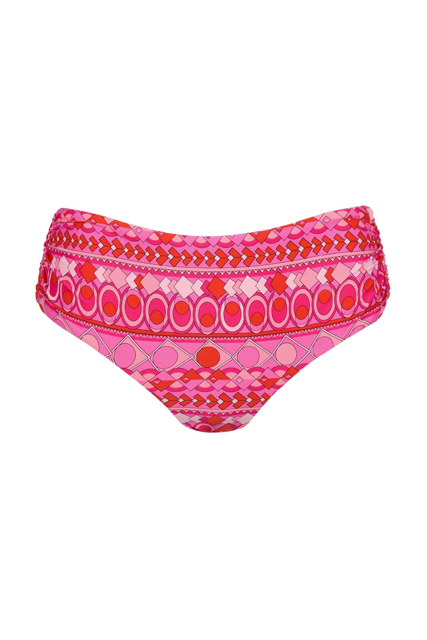 Goldenpoint Groovy slip bikini fianco alto arricciato fantasia geometrica