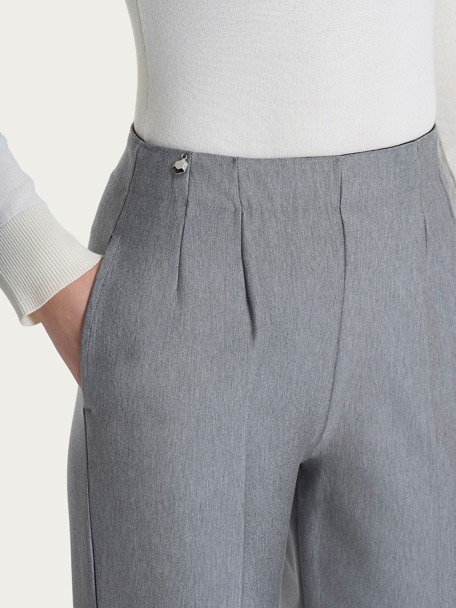 Ragno Compact pantalone carota Grigio Mel. vita elasticizzata