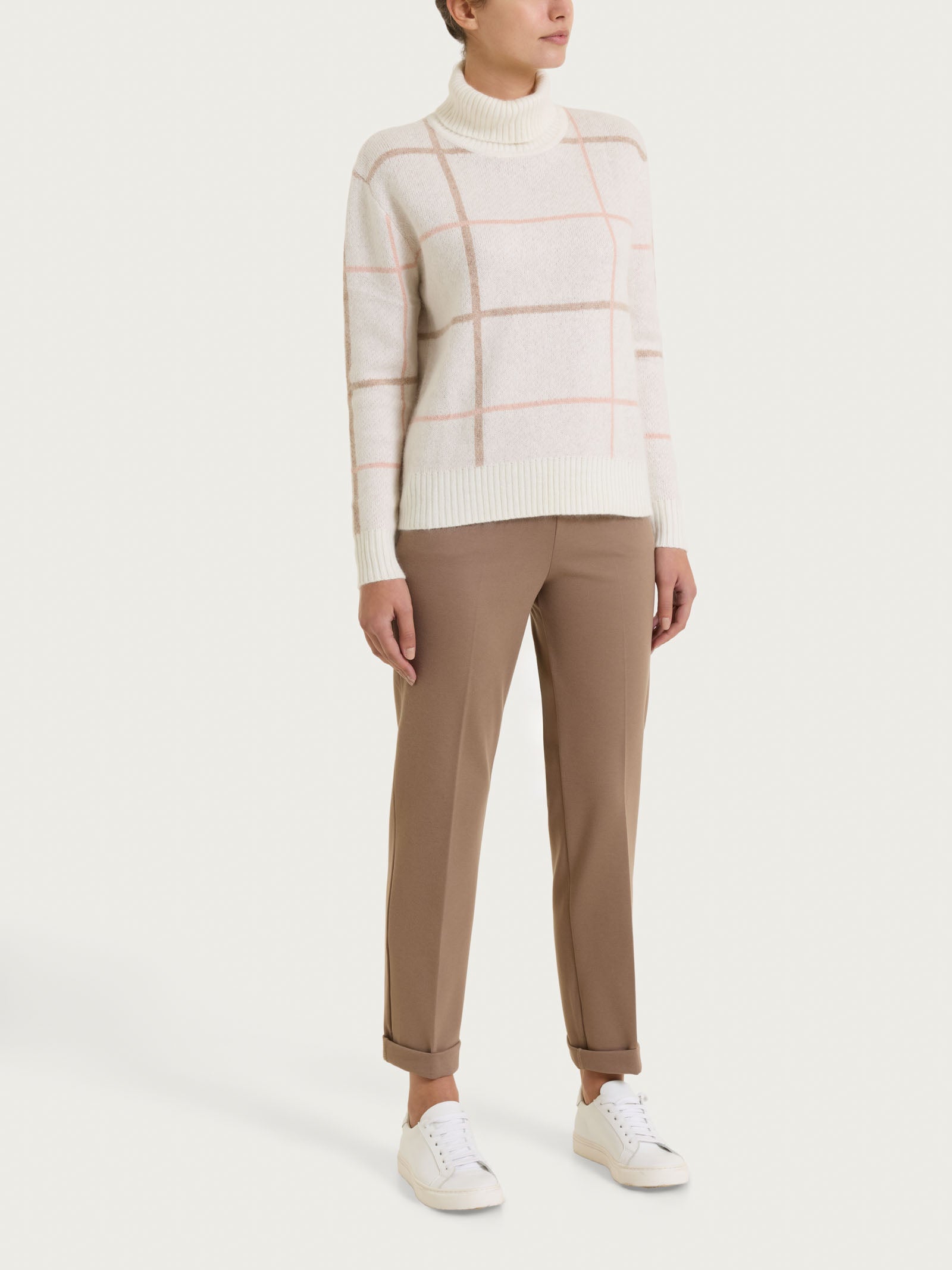 Ragno Four Seasons dolcevita check Zenzero boxy
