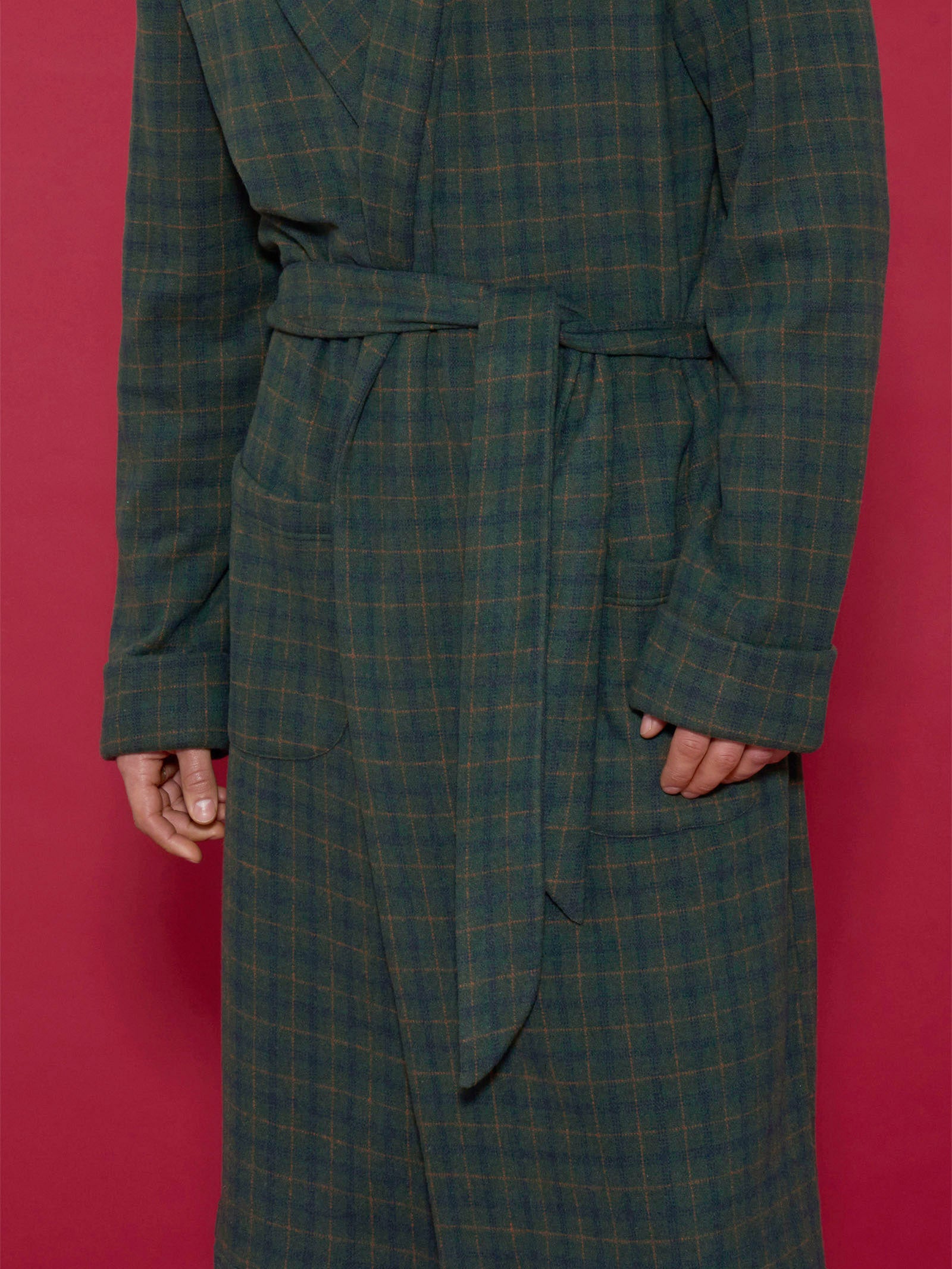 Ragno Vestaglia uomo Fantasia Smeraldo pile caldo lunga