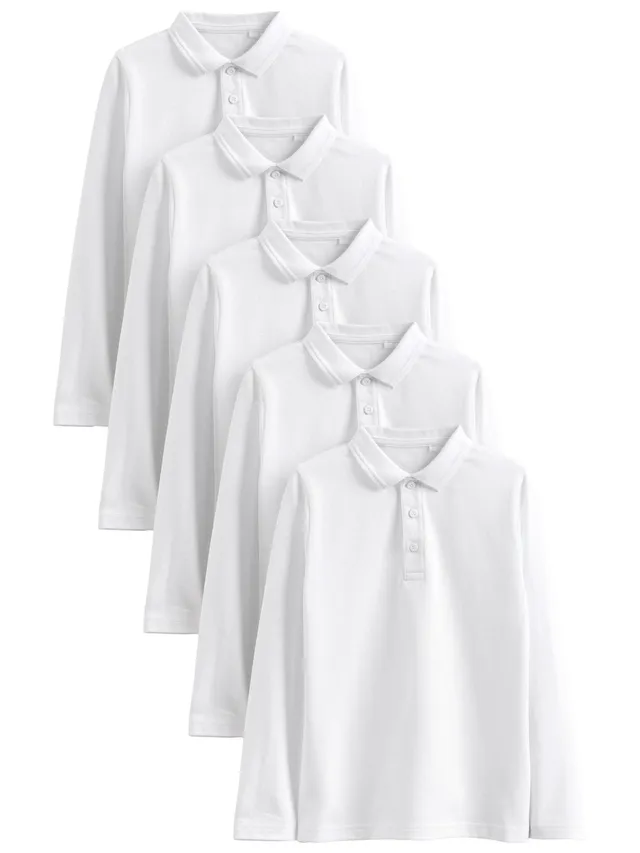 Next Polo Scuola Manica Lunga Bambino 5 Pezzi 98 Cotone