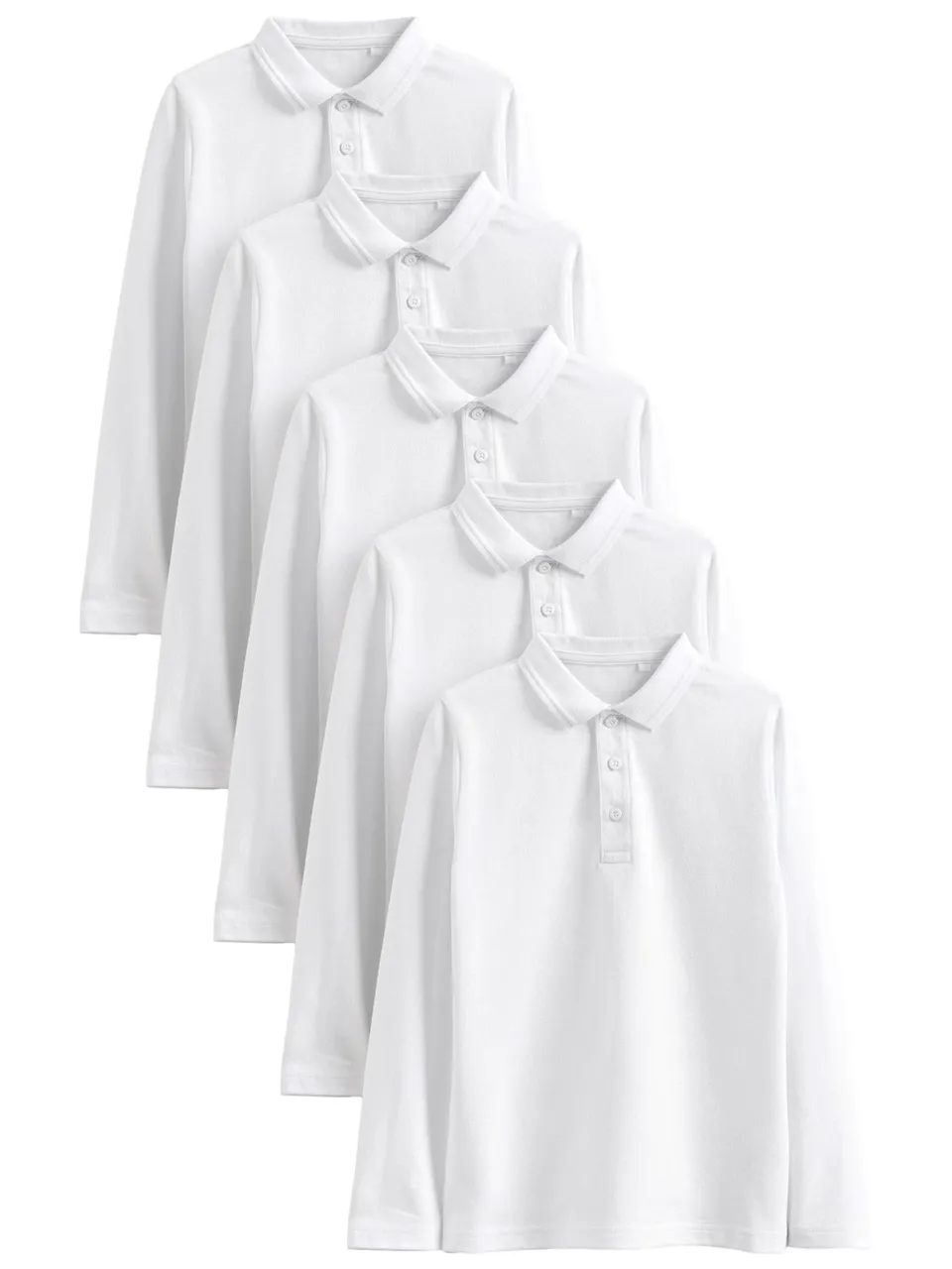 Next Polo Scuola Manica Lunga Bambino 5 Pezzi 98 Cotone