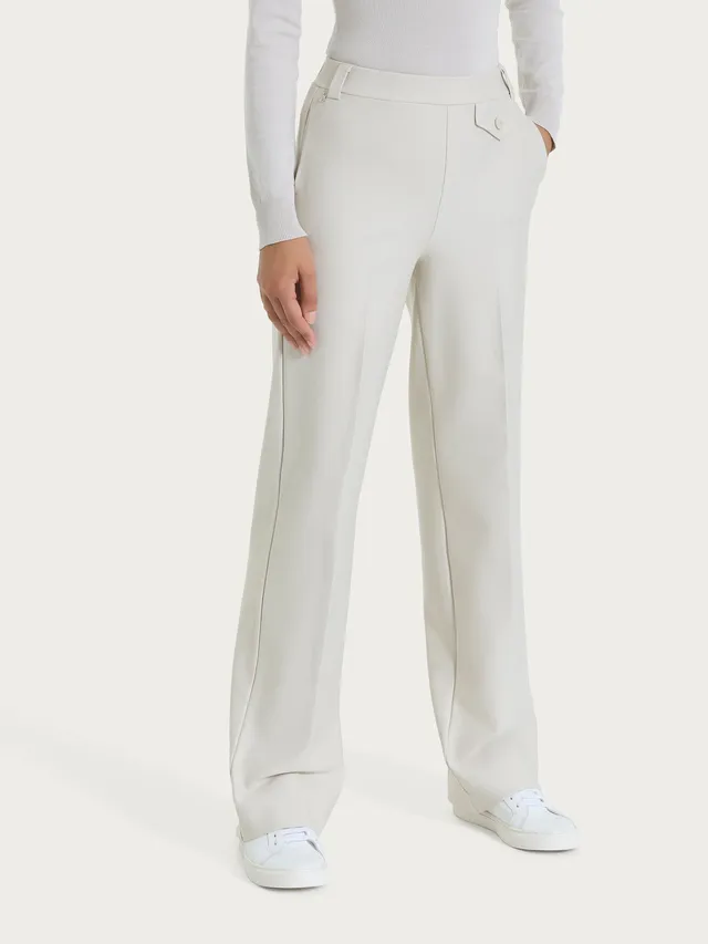 Ragno Compact Pantalone Ampio Taschino Champignon Wide Leg