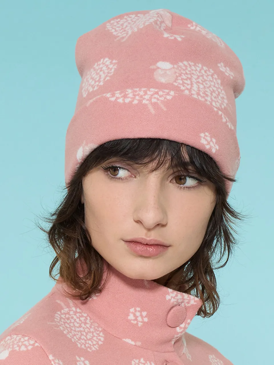 Ragno Jersey Cotone Cuffia Notte Pecorelle Pesco Pile Calda