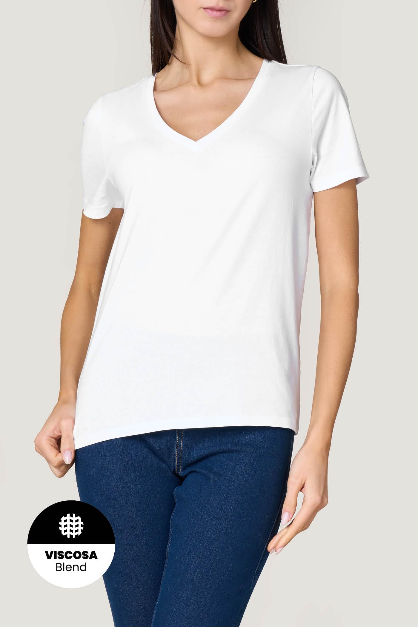 Goldenpoint T-shirt scollo a V cotone maniche corte