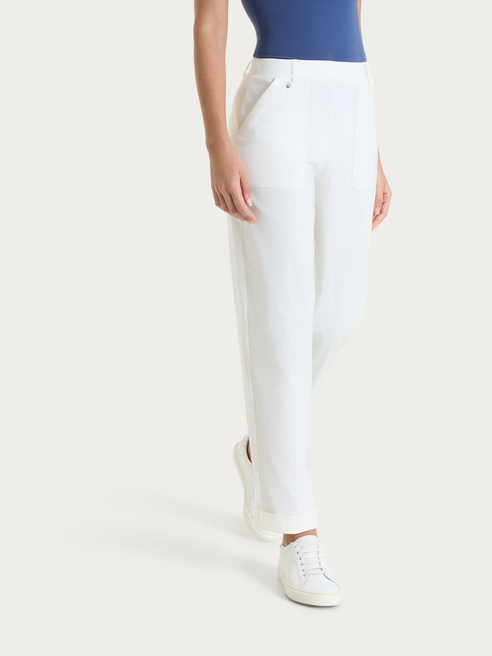 Ragno Linen Super Fresh Pantalone Carota Candido Lino