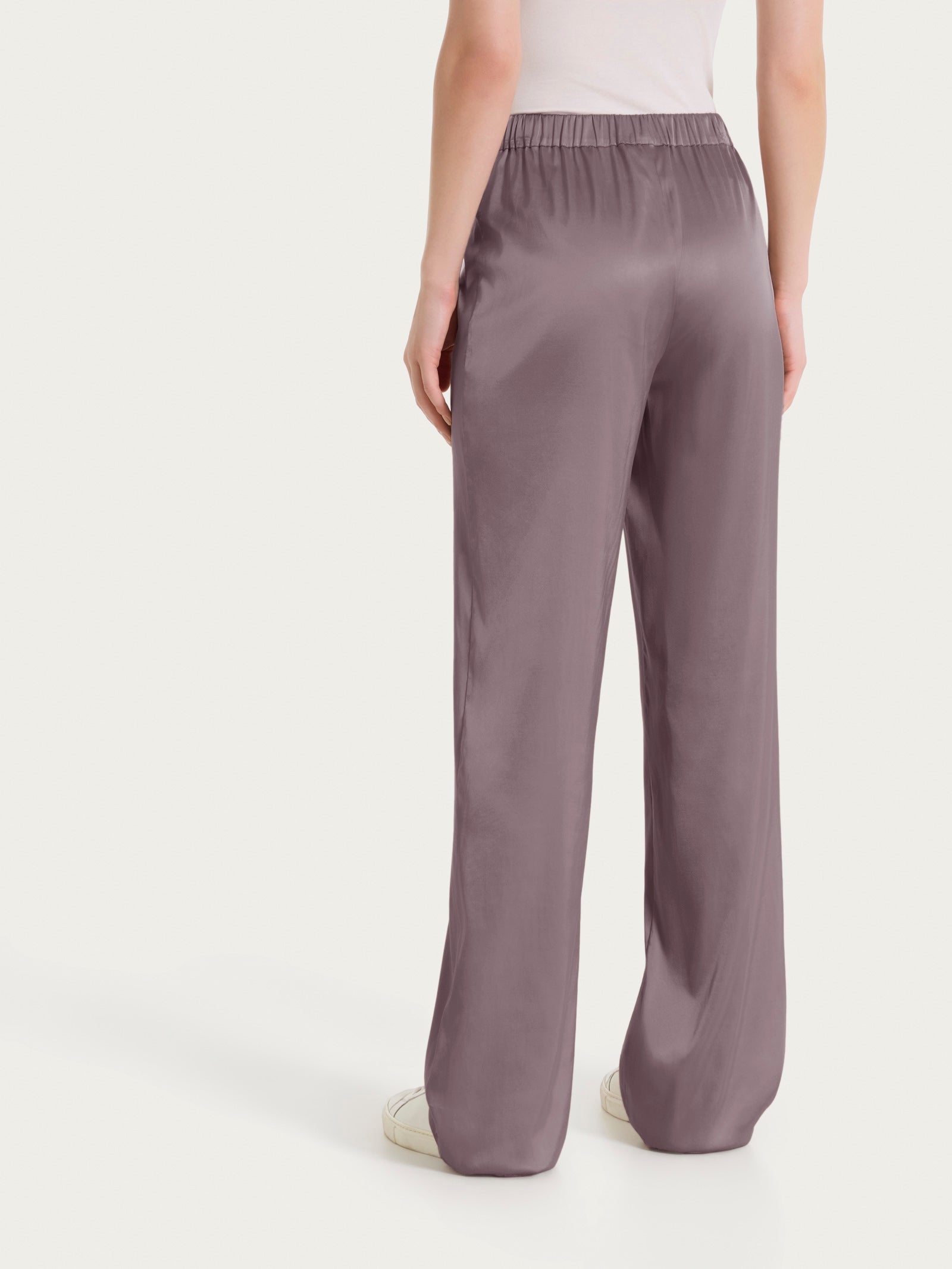 Ragno Stretch Satin Pantalone Ampio Donna Plum Truffle