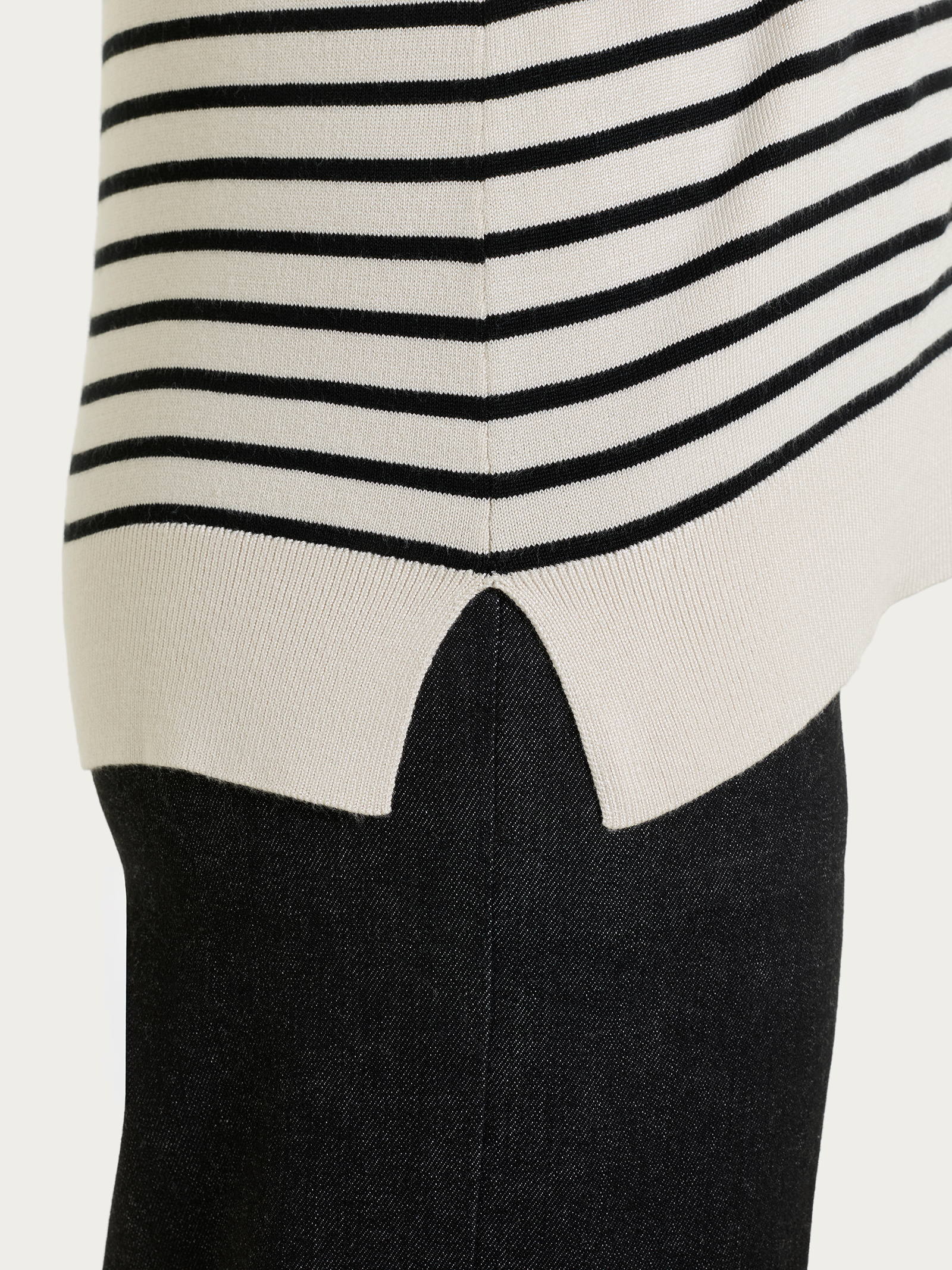Ragno Four Seasons Dolcevita maglia righe Nero viscosa