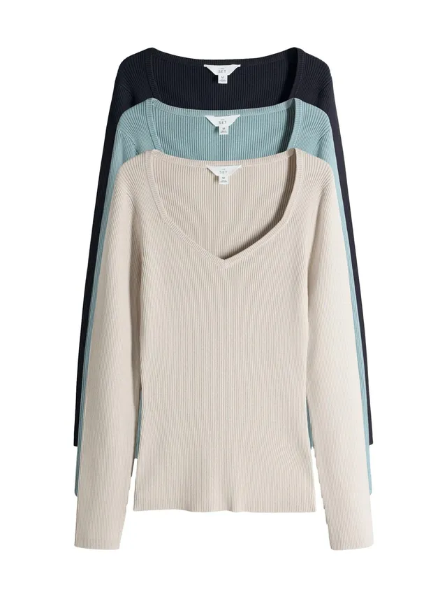 Geo Next The Set Top Donna Maniche Lunghe x3 Scollo a Cuore