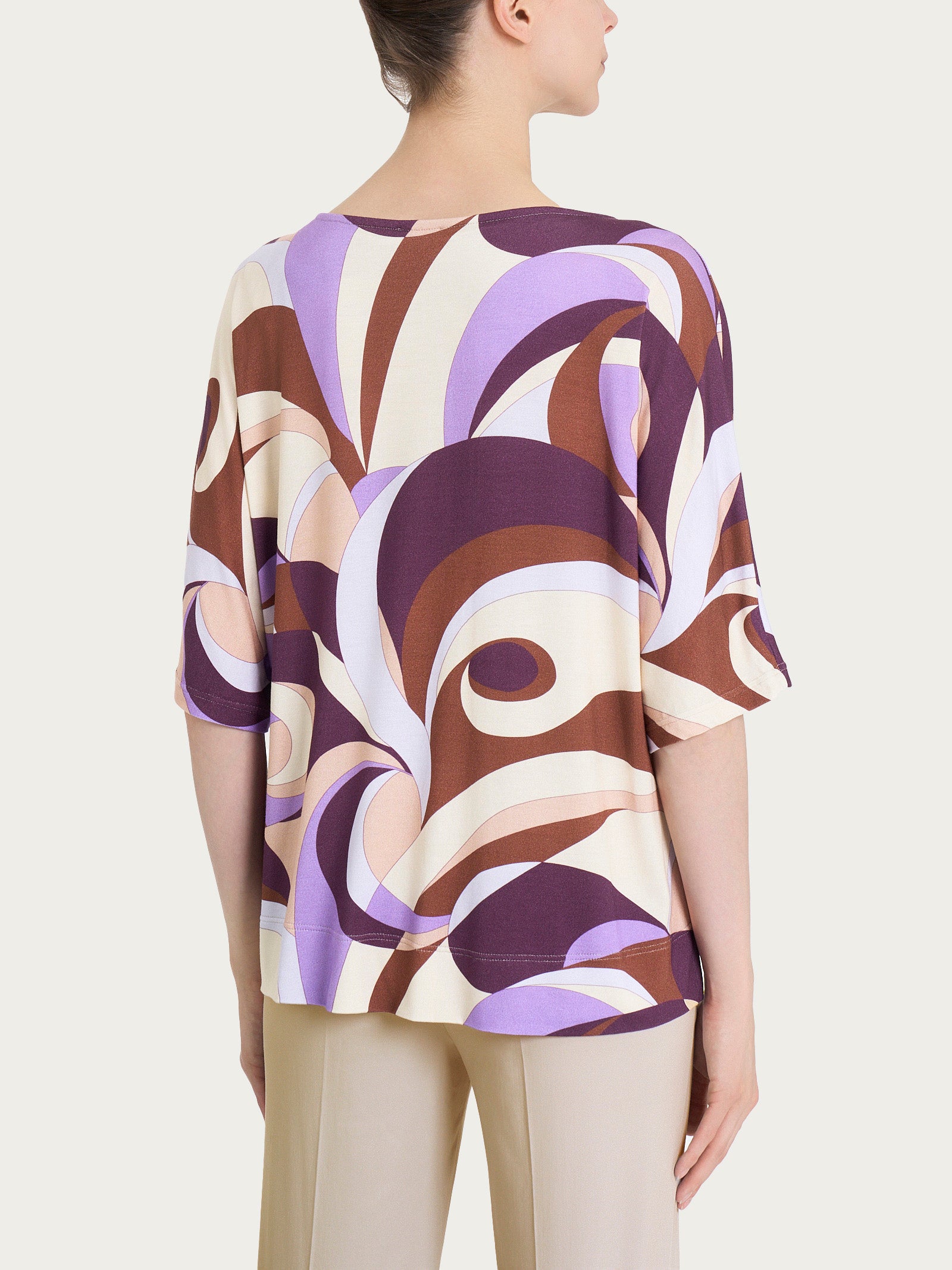 Ragno Viscosa Summer scollo a barchetta maglietta viola Plum Perfect
