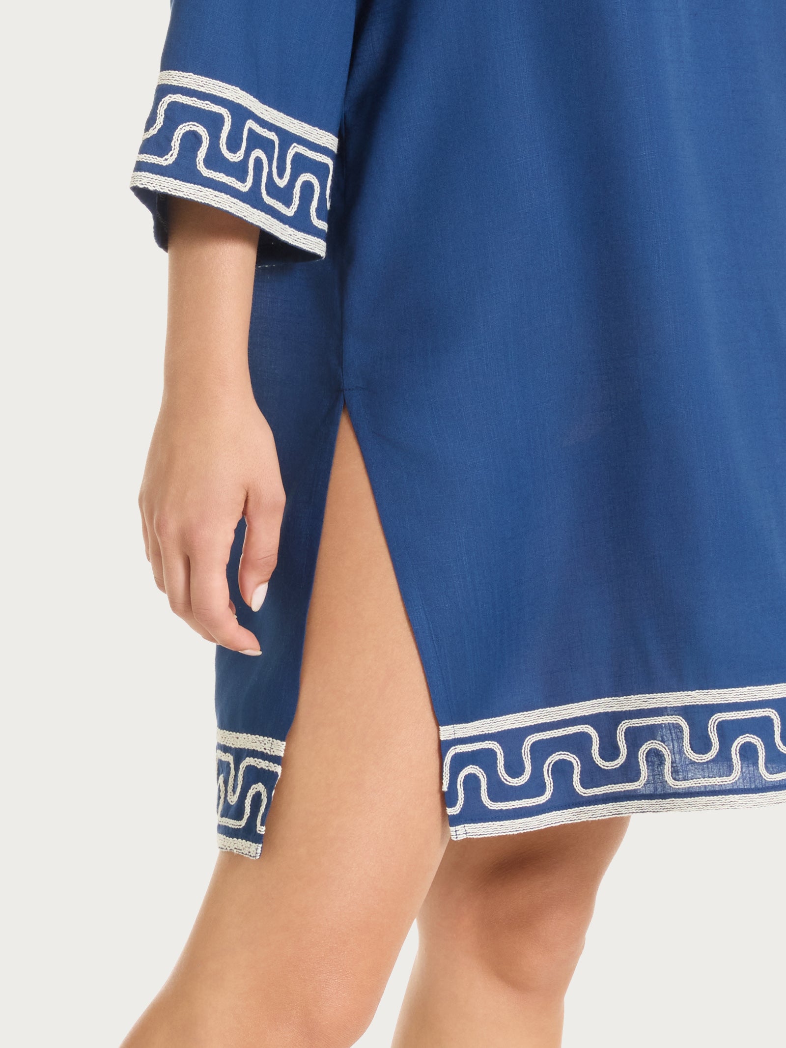 Ragno Beachwear abito corto mussola viscosa blu fantasia