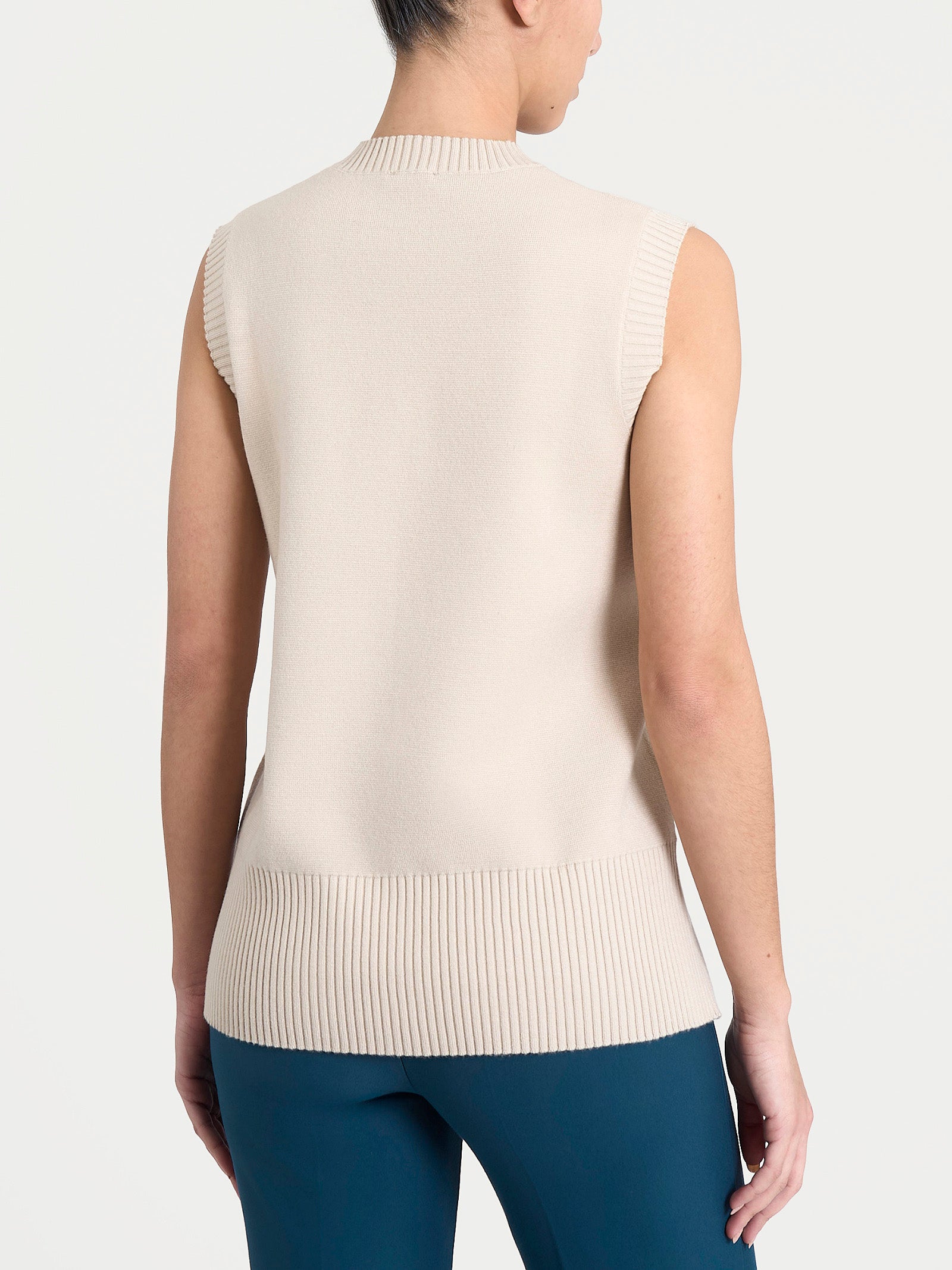Ragno Super Soft maglia smanicata Champignon misto viscosa