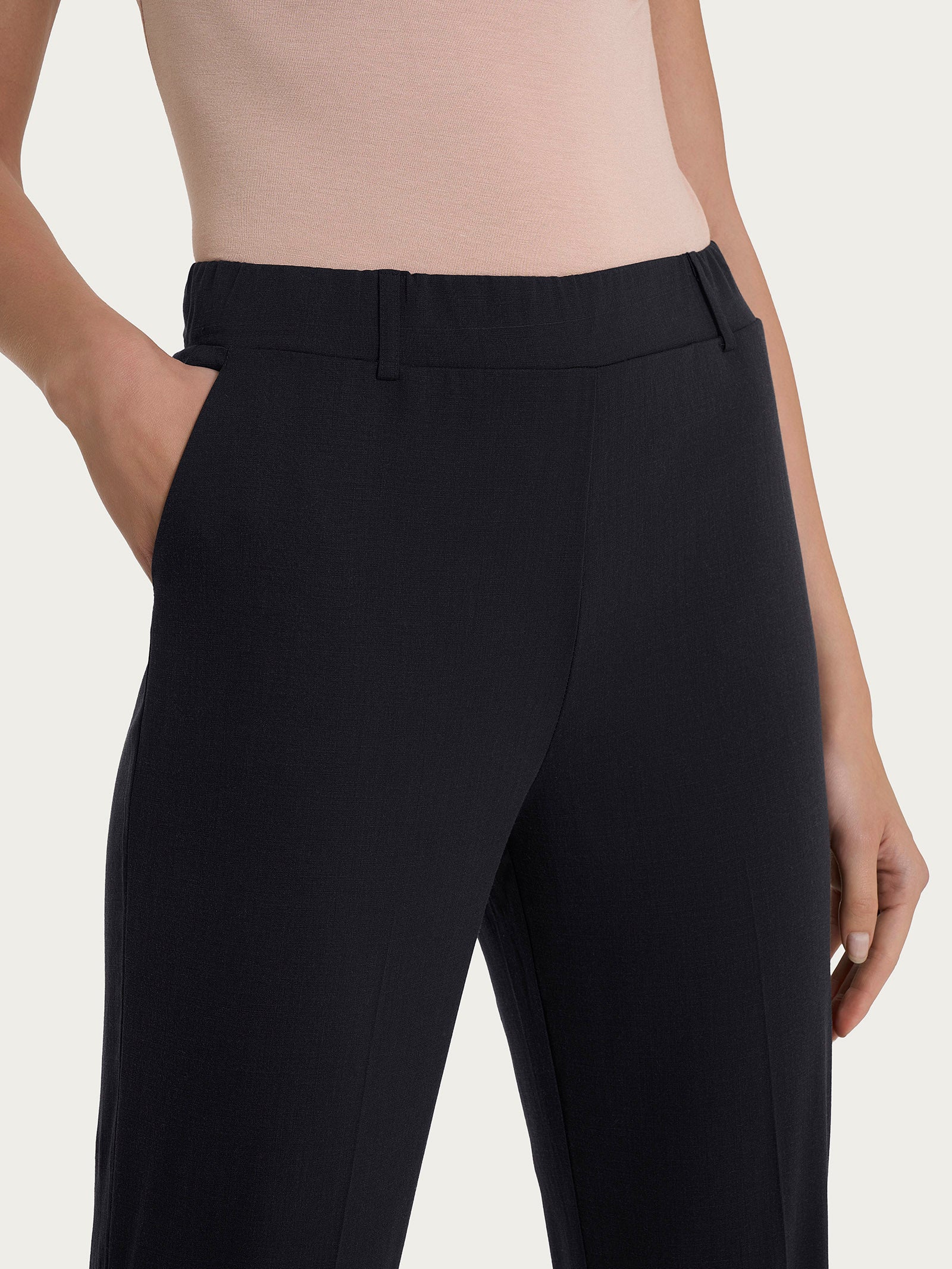 Ragno Super Natural Pantalone Chino Slim Nero tencel